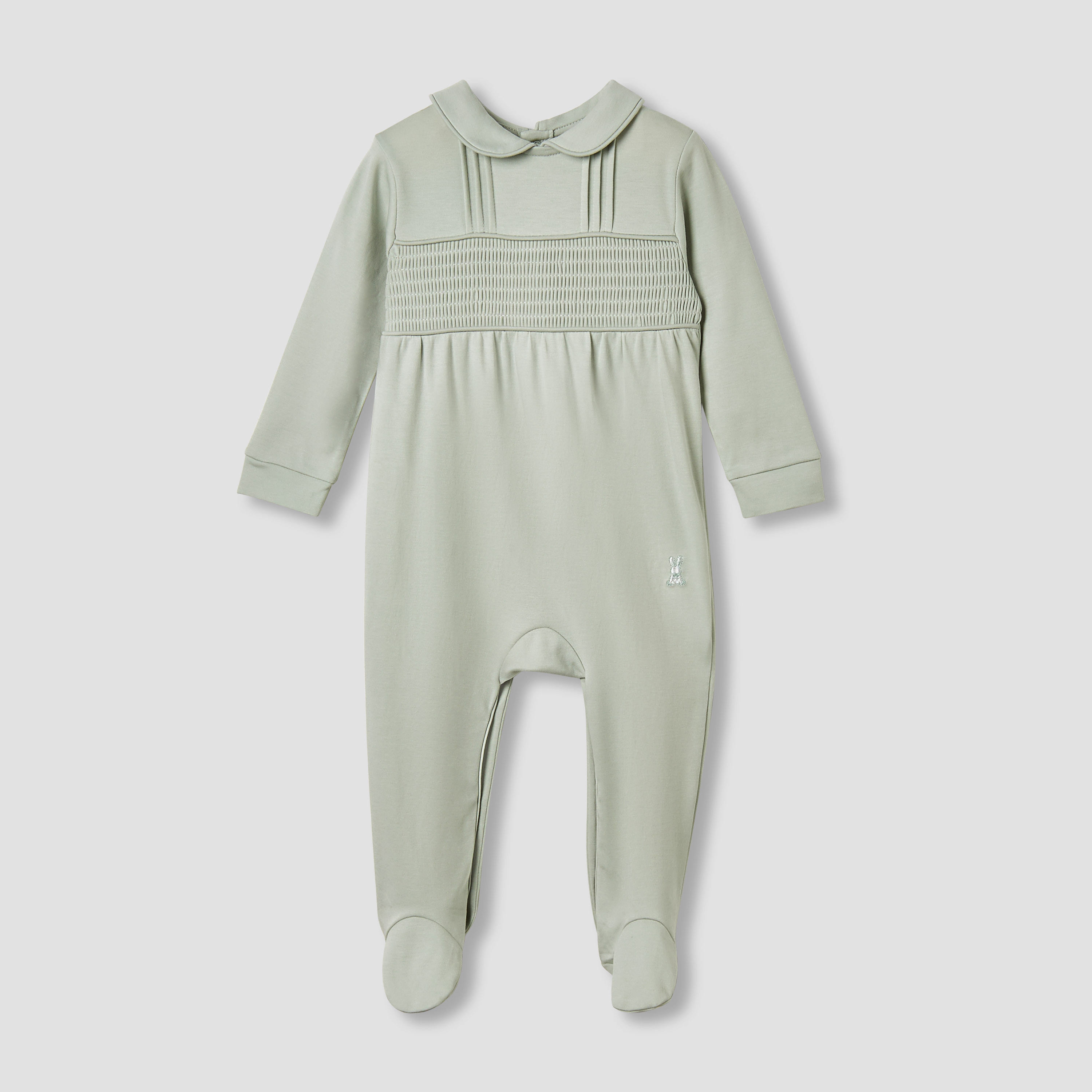 Giggles Pintuck Closed Feet Sleepsuit with Long Sleeves-baby-boys-clothing-nightwear-sleepsuits-image-1