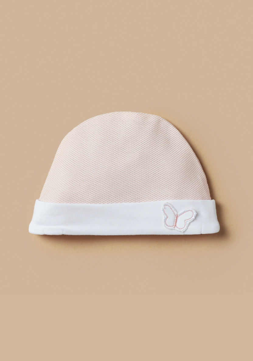 Giggles Butterfly Applique Beanie Cap-Caps-image-0