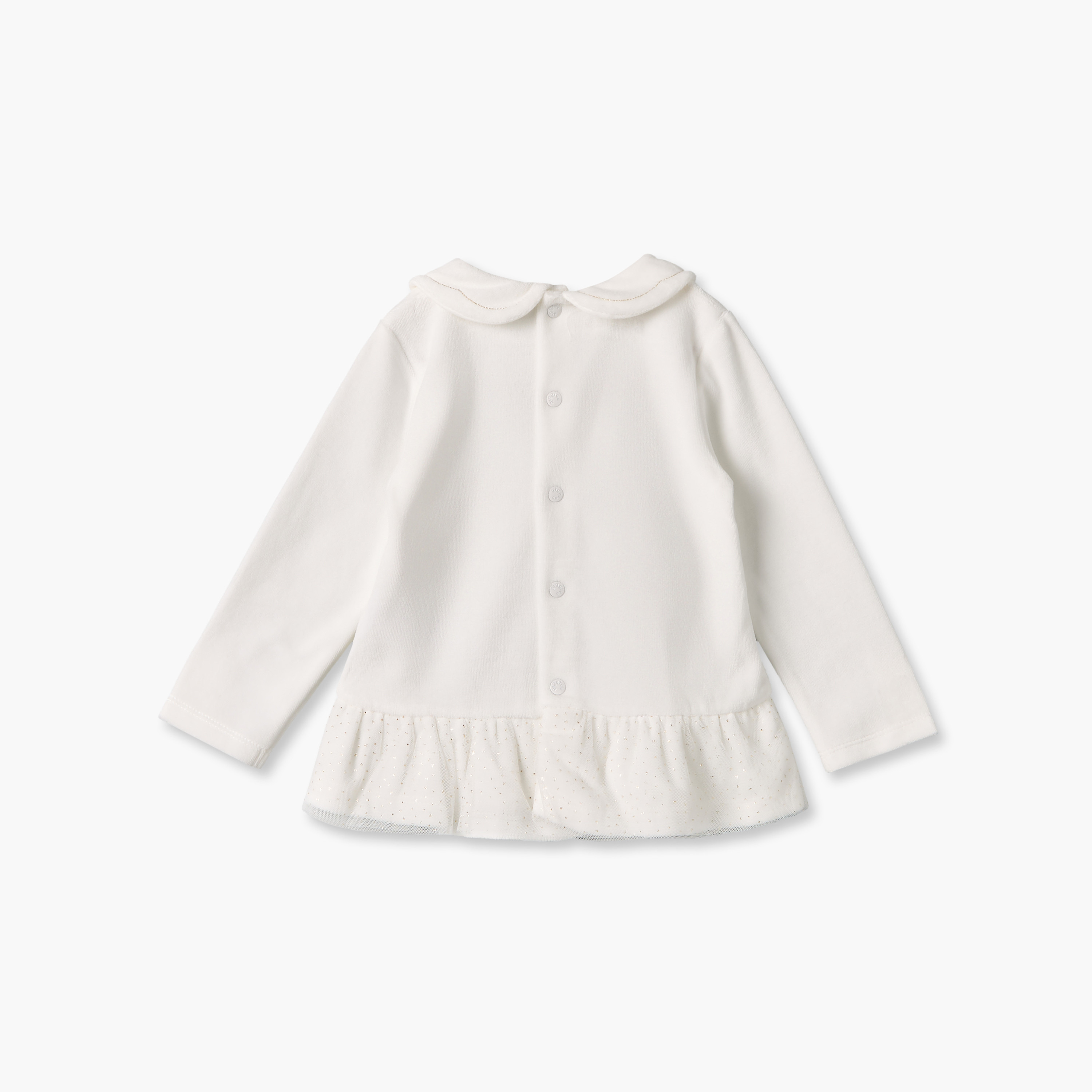 طقم بيجاما قطن بياقة عادية وأكمام طويلة وتطريزات بجعة من جيجلز-baby-girls-clothing-nightwear-pyjamasets-image-4