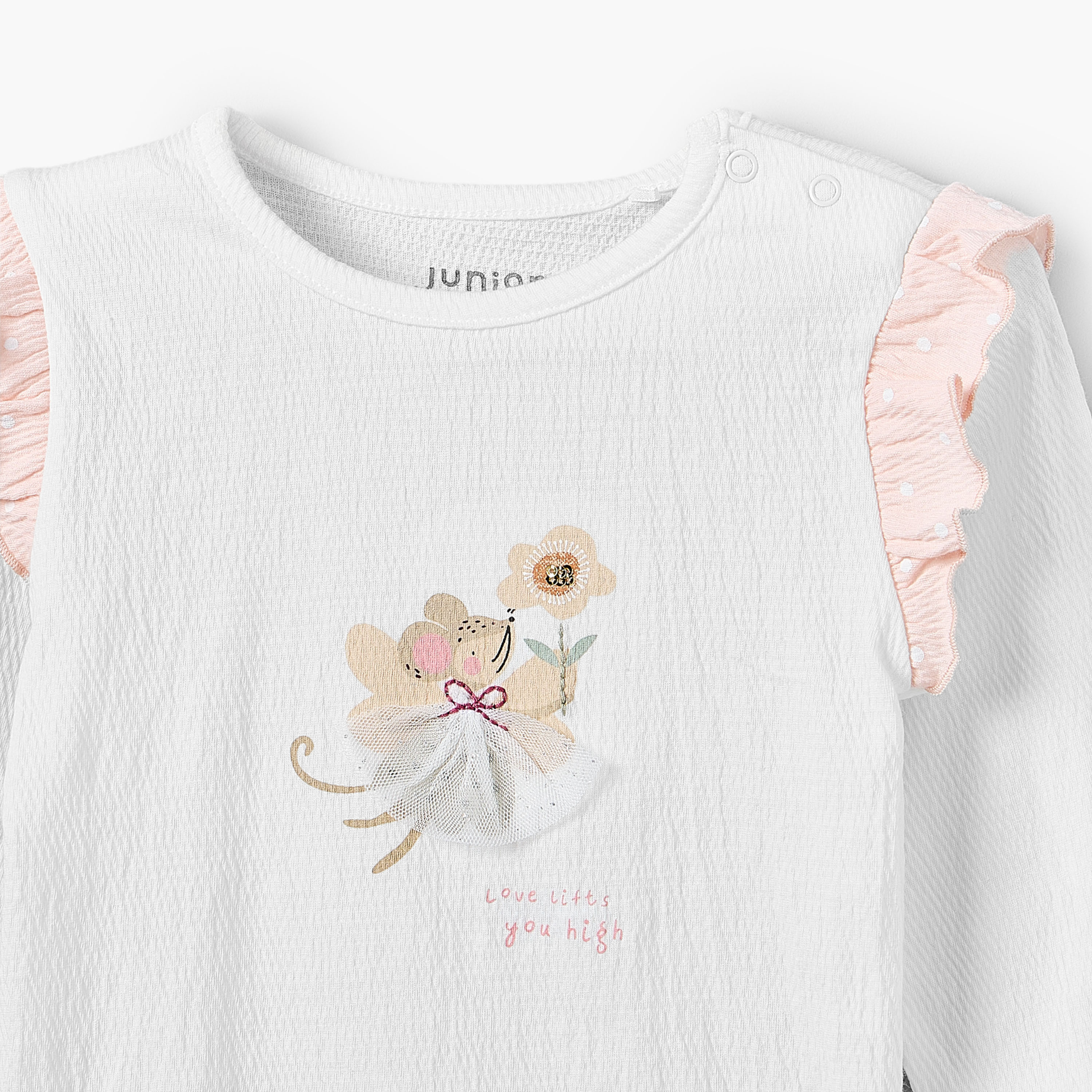 Juniors Cotton Round Neck Long Sleeves Pyjama Set with Graphic Print-baby-girls-clothing-nightwear-pyjamasets-image-5
