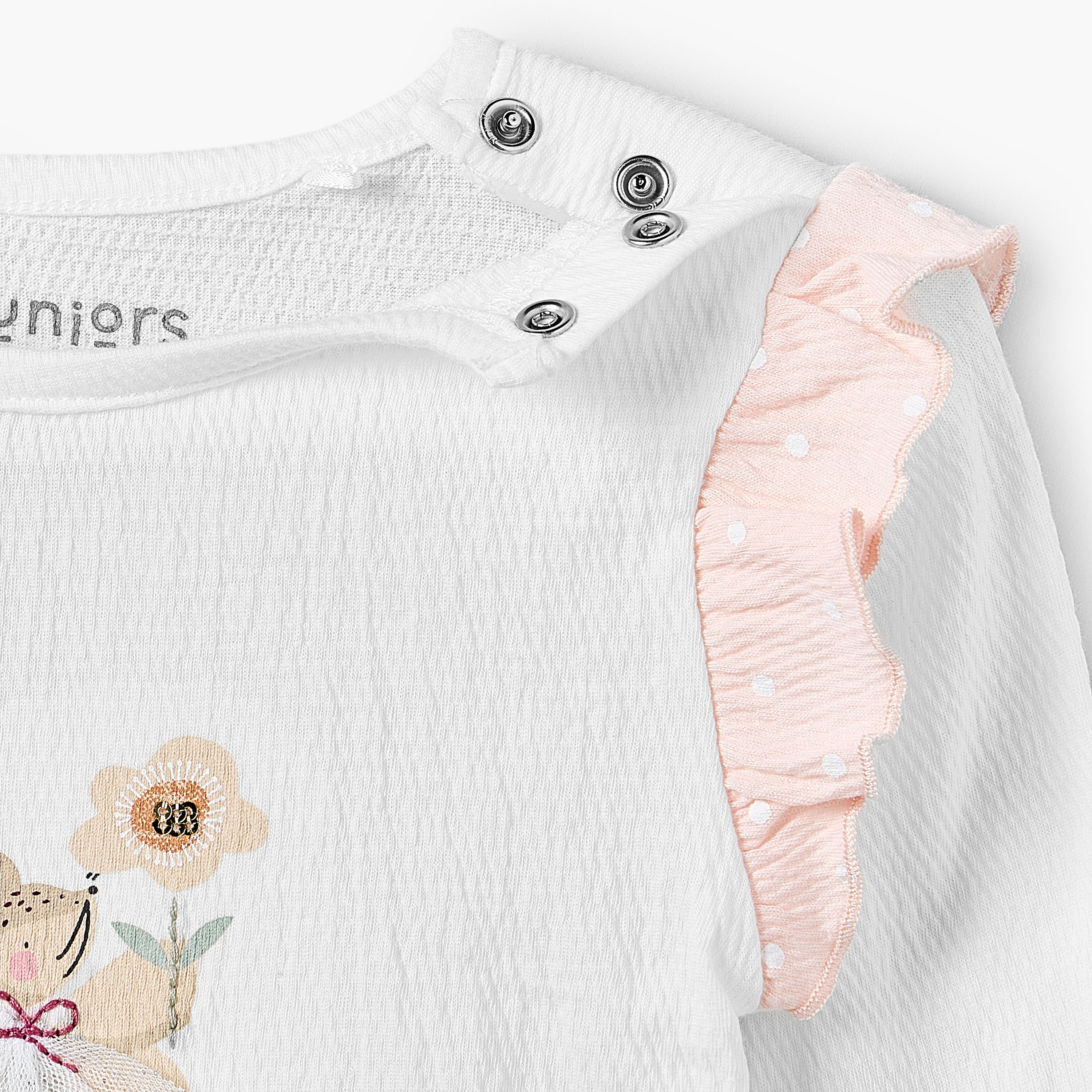 Juniors Cotton Round Neck Long Sleeves Pyjama Set with Graphic Print-baby-girls-clothing-nightwear-pyjamasets-image-6