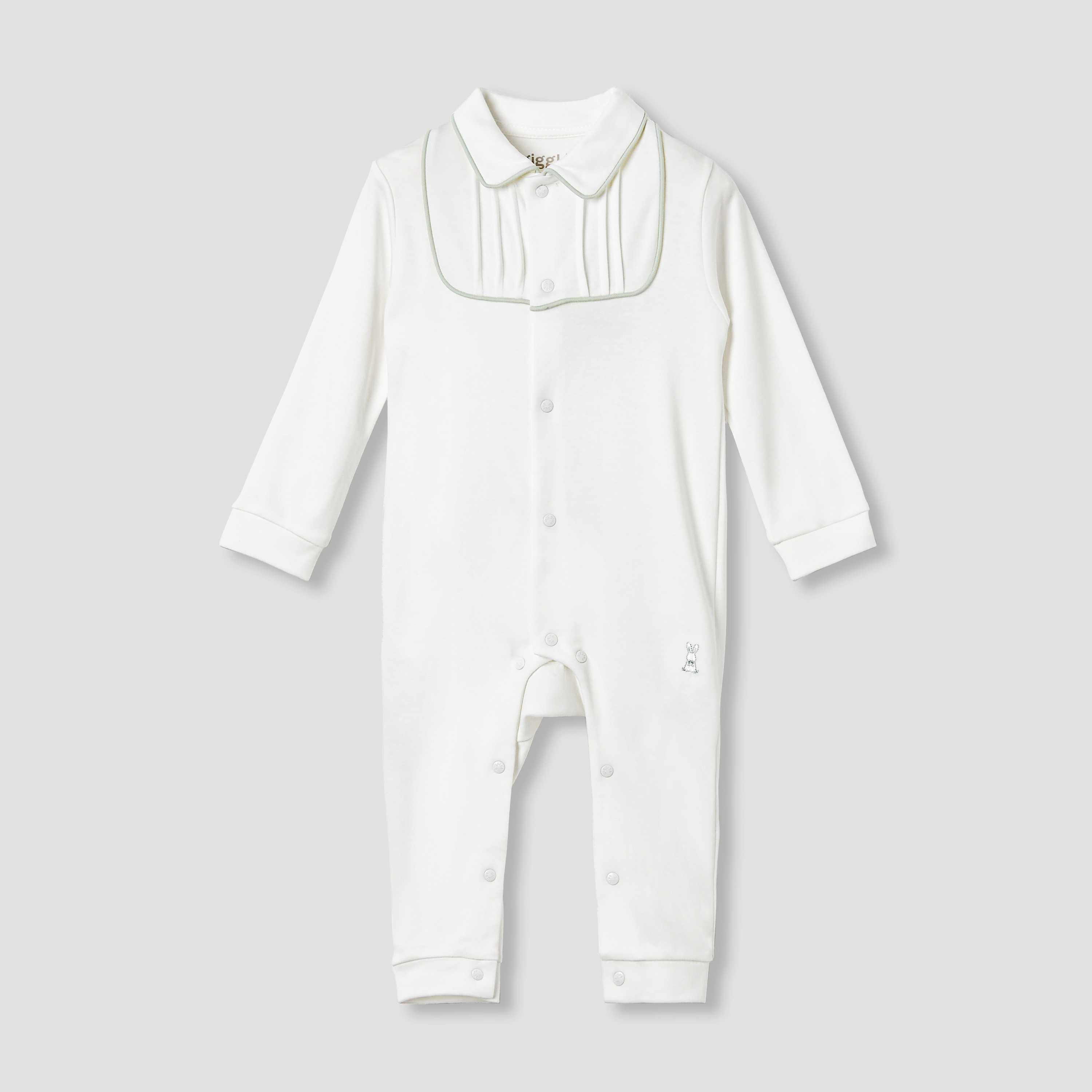 Giggles Pintuck Detail Collared Sleepsuit with Long Sleeves-baby-boys-clothing-nightwear-sleepsuits-image-1