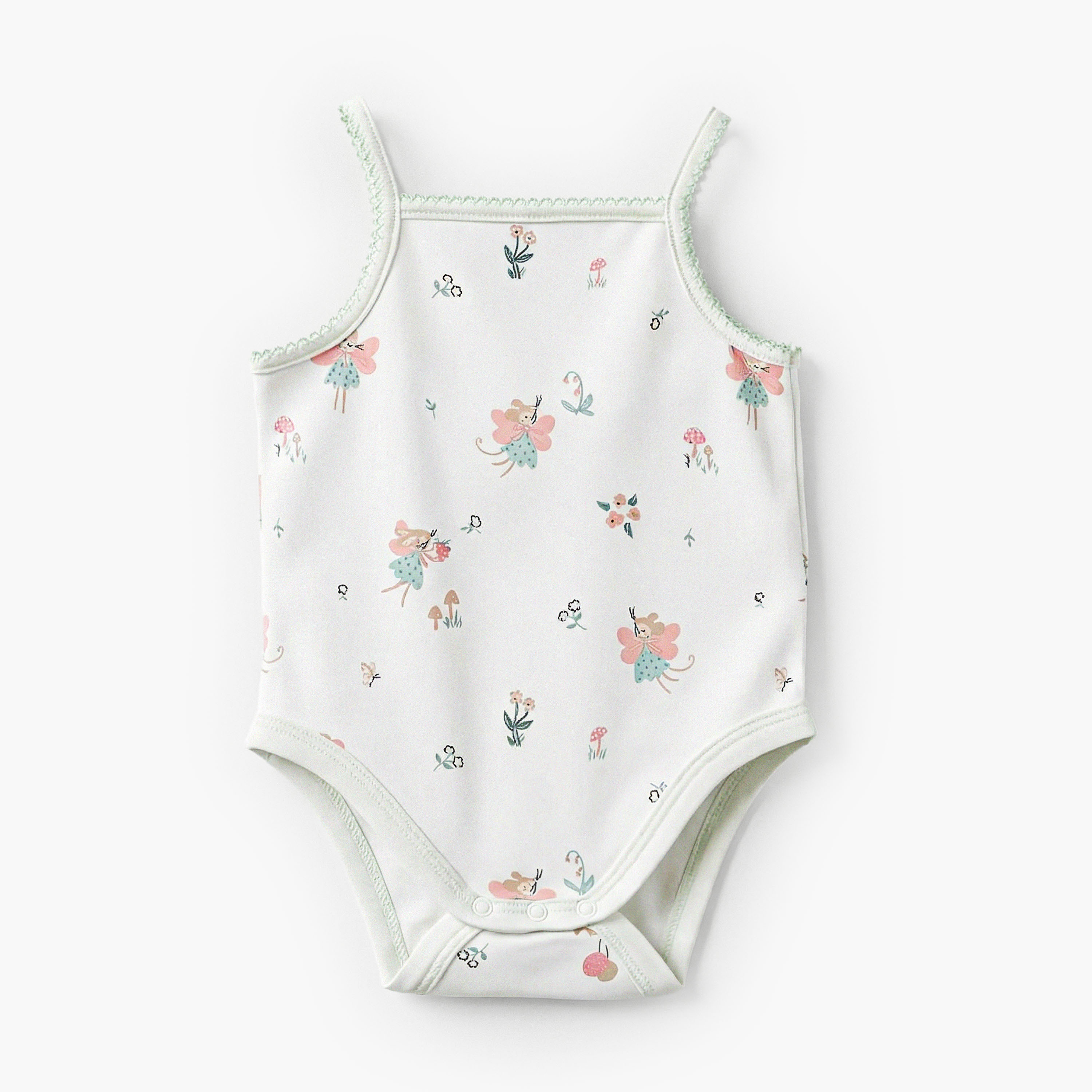 Pack of 2 Juniors Square Neck Strappy Bodysuit with Print-baby-girls-clothing-bodysuits-image-3