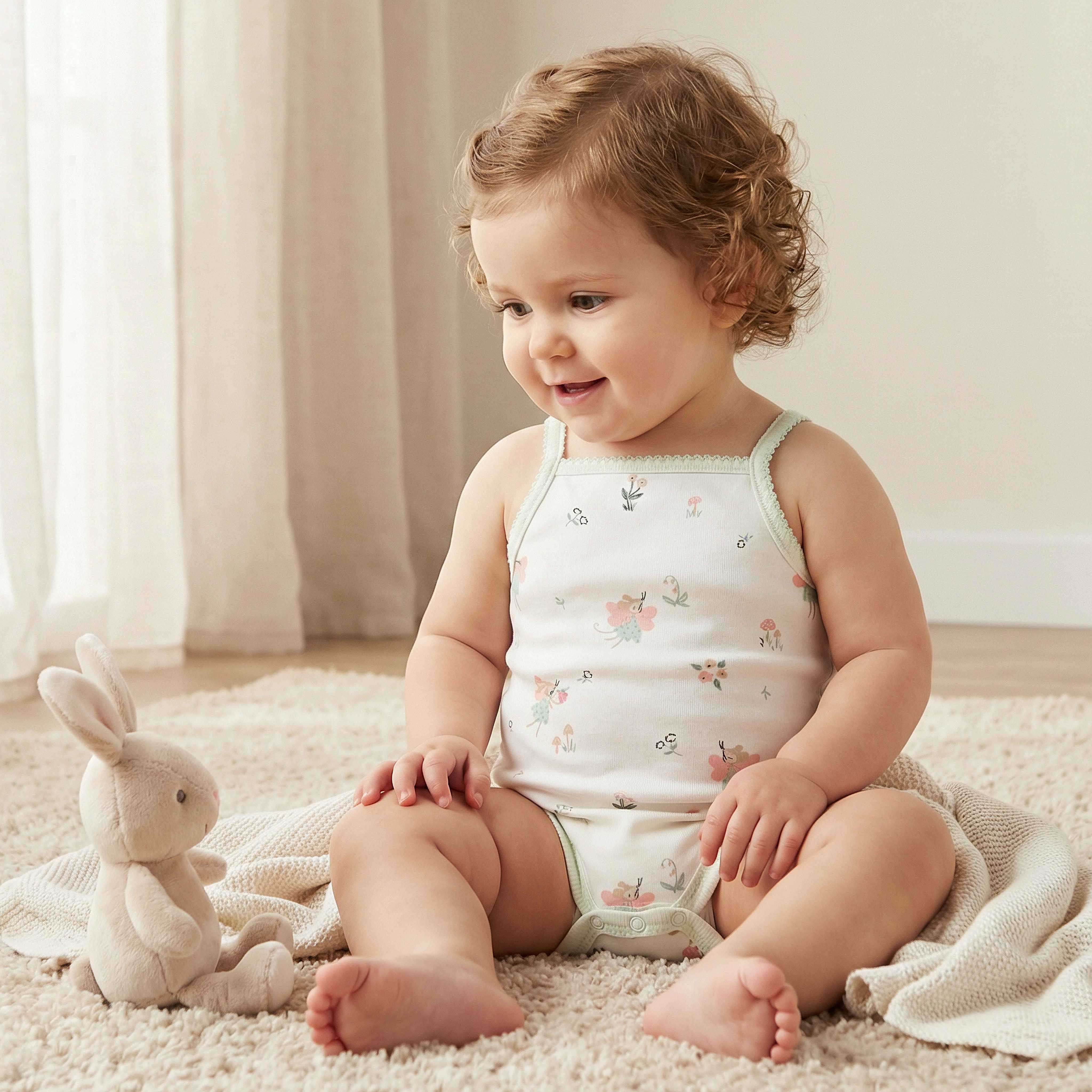Pack of 2 Juniors Square Neck Strappy Bodysuit with Print-baby-girls-clothing-bodysuits-image-2