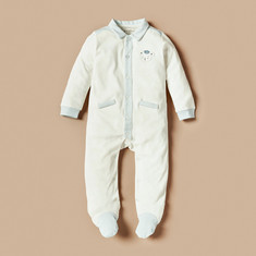 Giggles Solid Closed Feet Sleepsuit with Long Sleeves