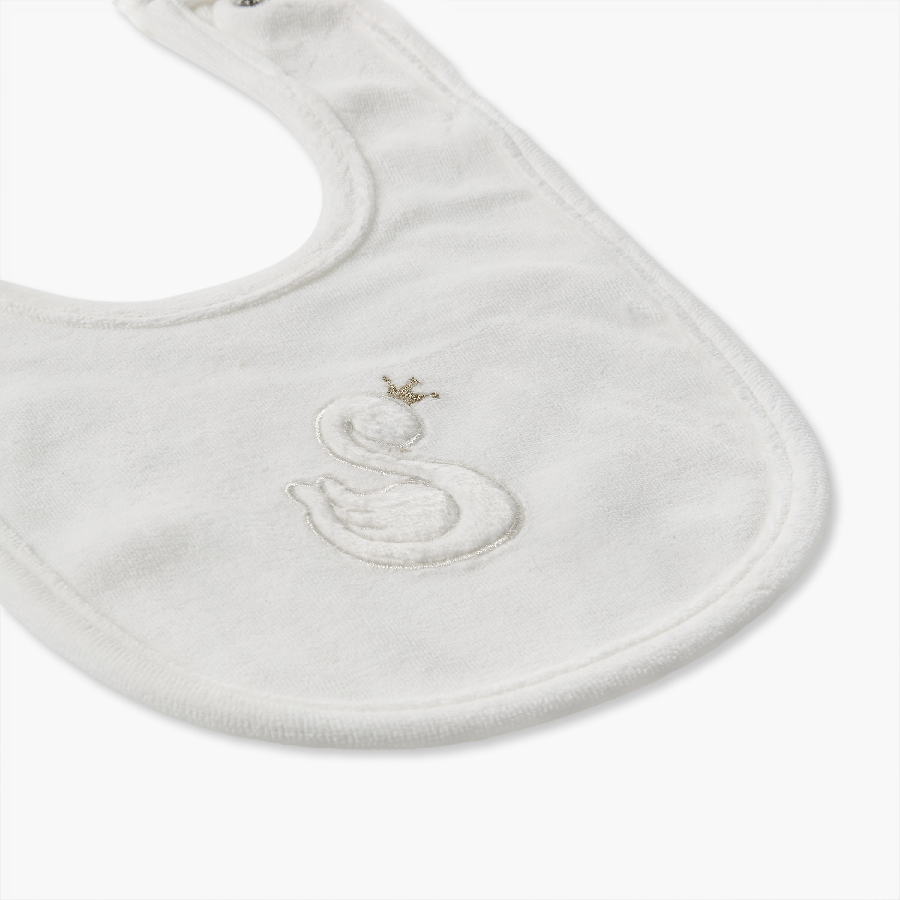 Giggles Baby Bib with Swan Applique-baby-feeding-bibs-image-3