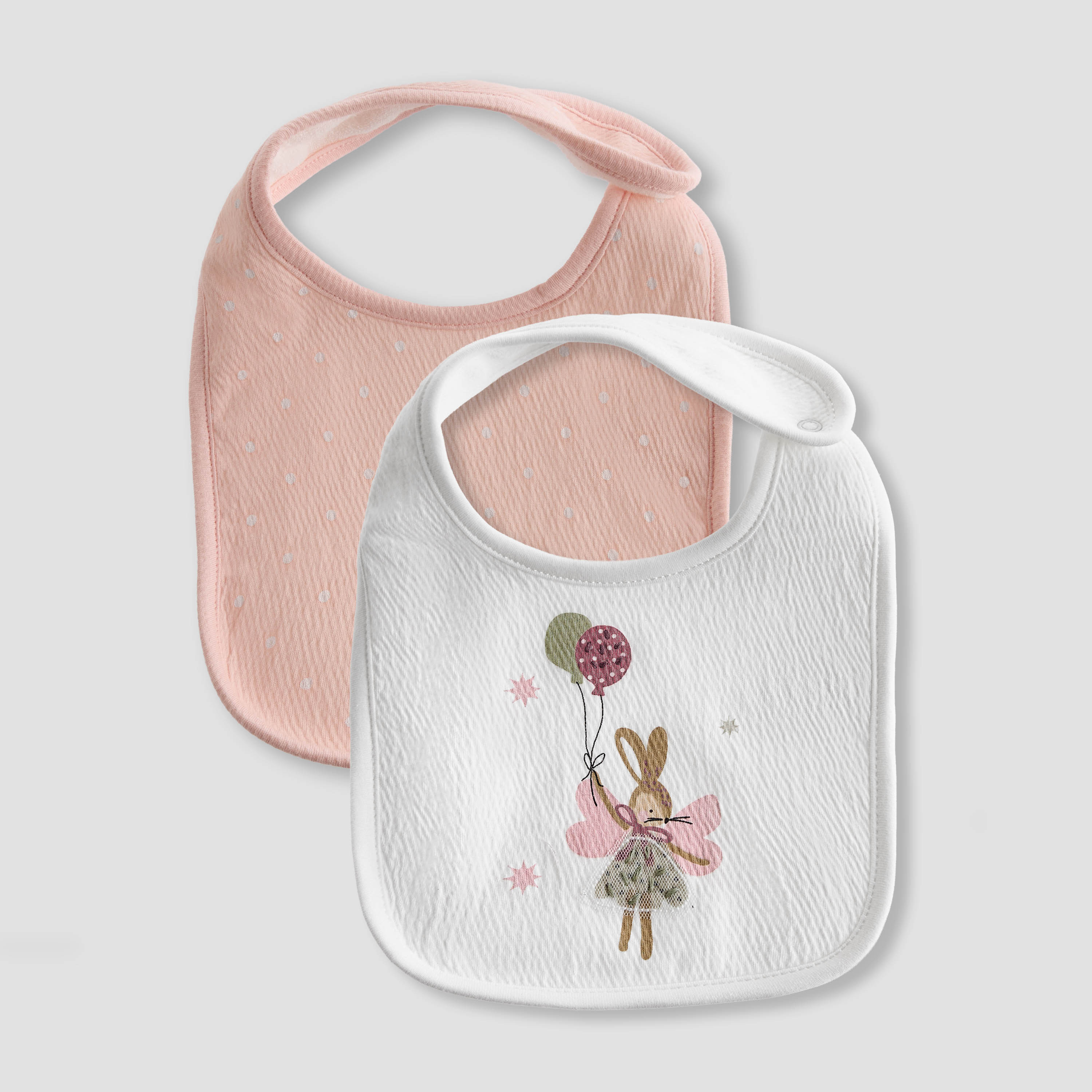 Pack of 2 Juniors Baby Bib with Snap Button Closure-baby-feeding-bibs-image-1
