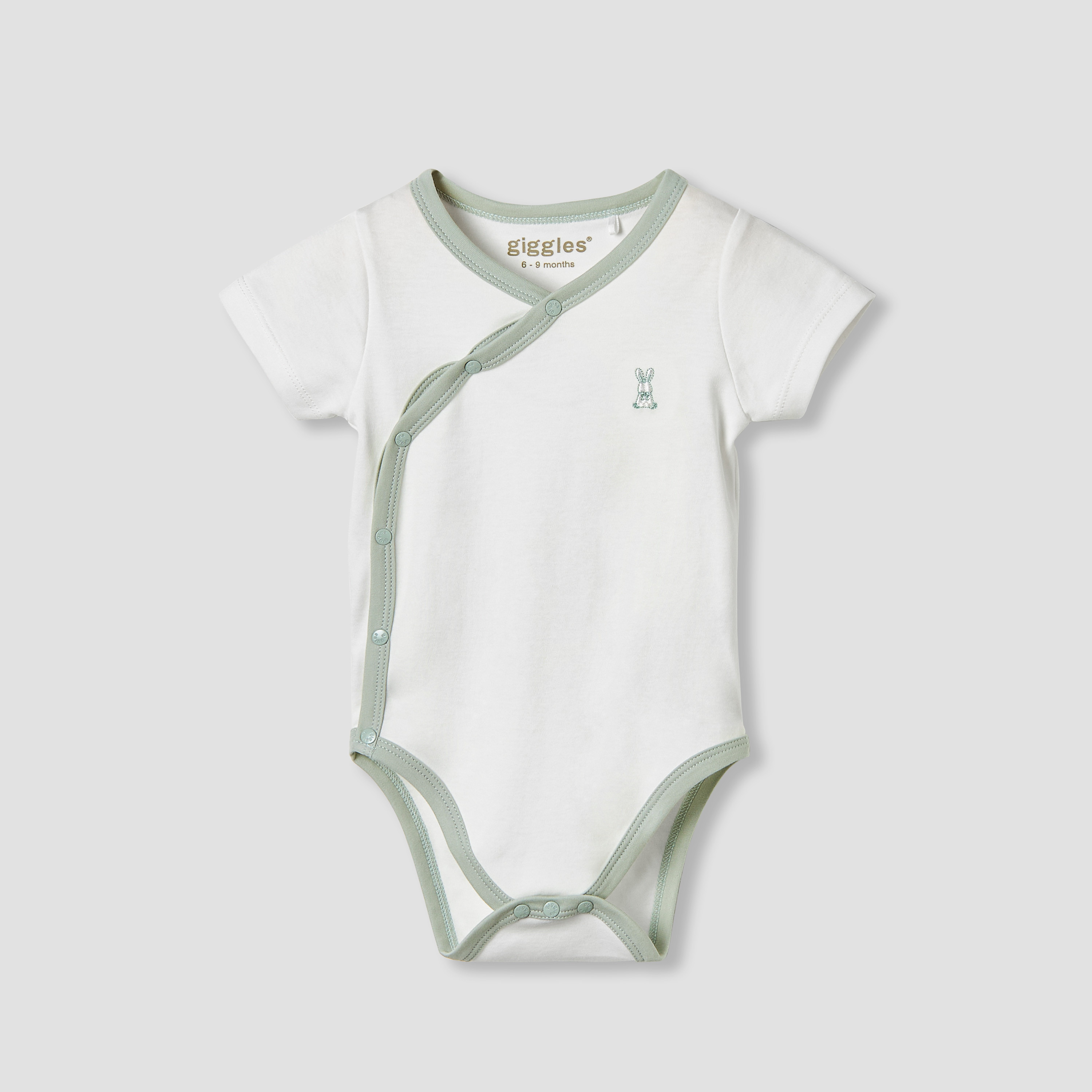 Giggles Bunny Embroidered Bodysuit with Short Sleeves-baby-boys-clothing-bodysuits-image-1
