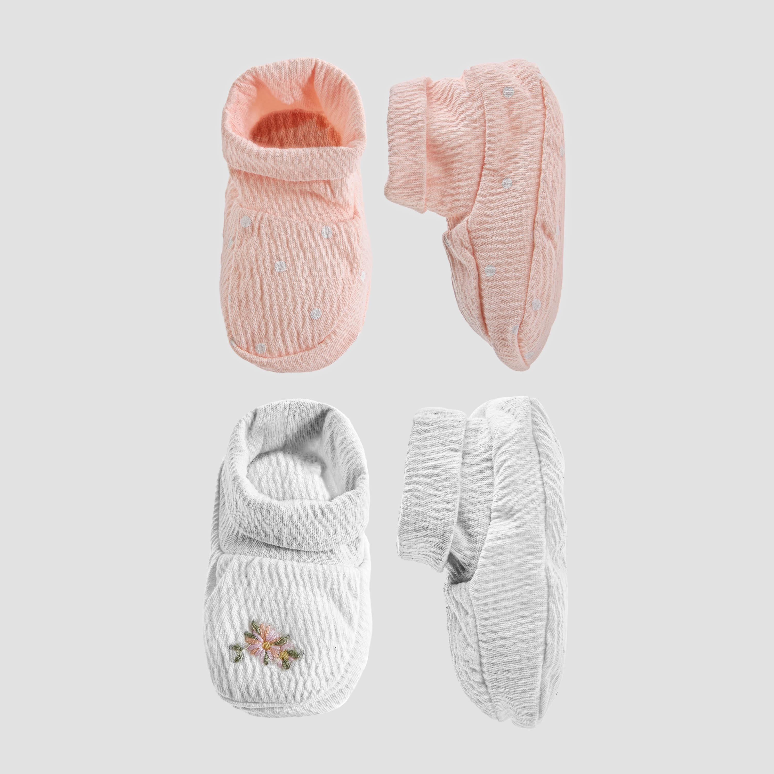 Pack of 2 Giggles Booties with Elasticated Cuff, Assorted Design-baby-girls-shoes-booties-image-1