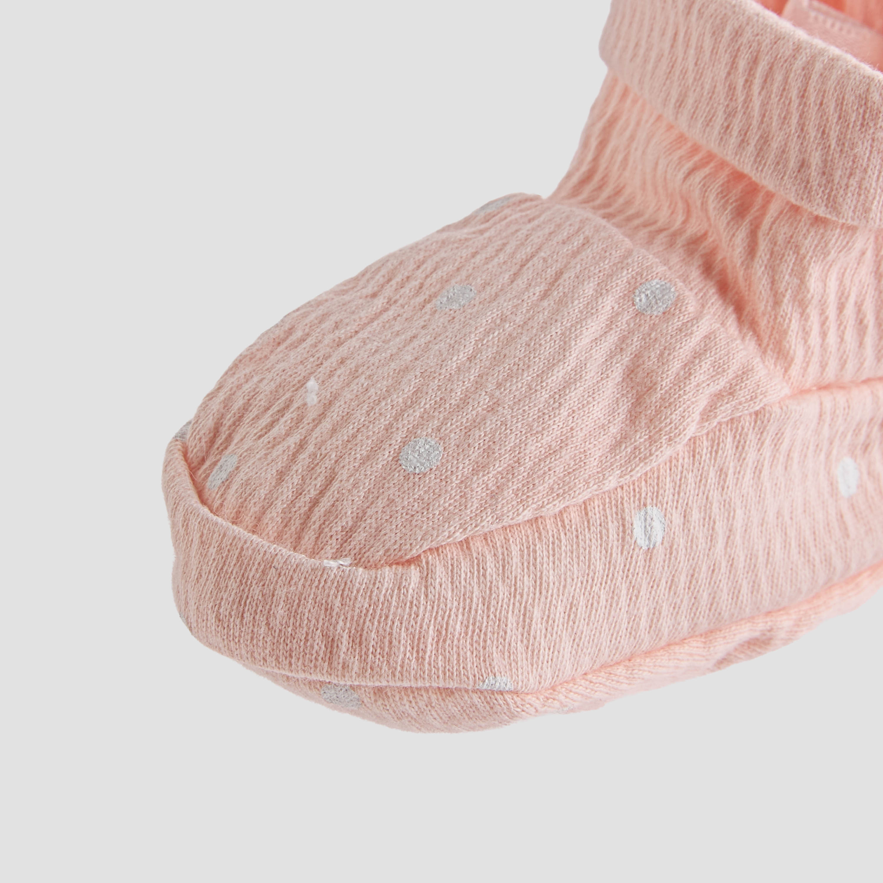 Pack of 2 Giggles Booties with Elasticated Cuff, Assorted Design-baby-girls-shoes-booties-image-5