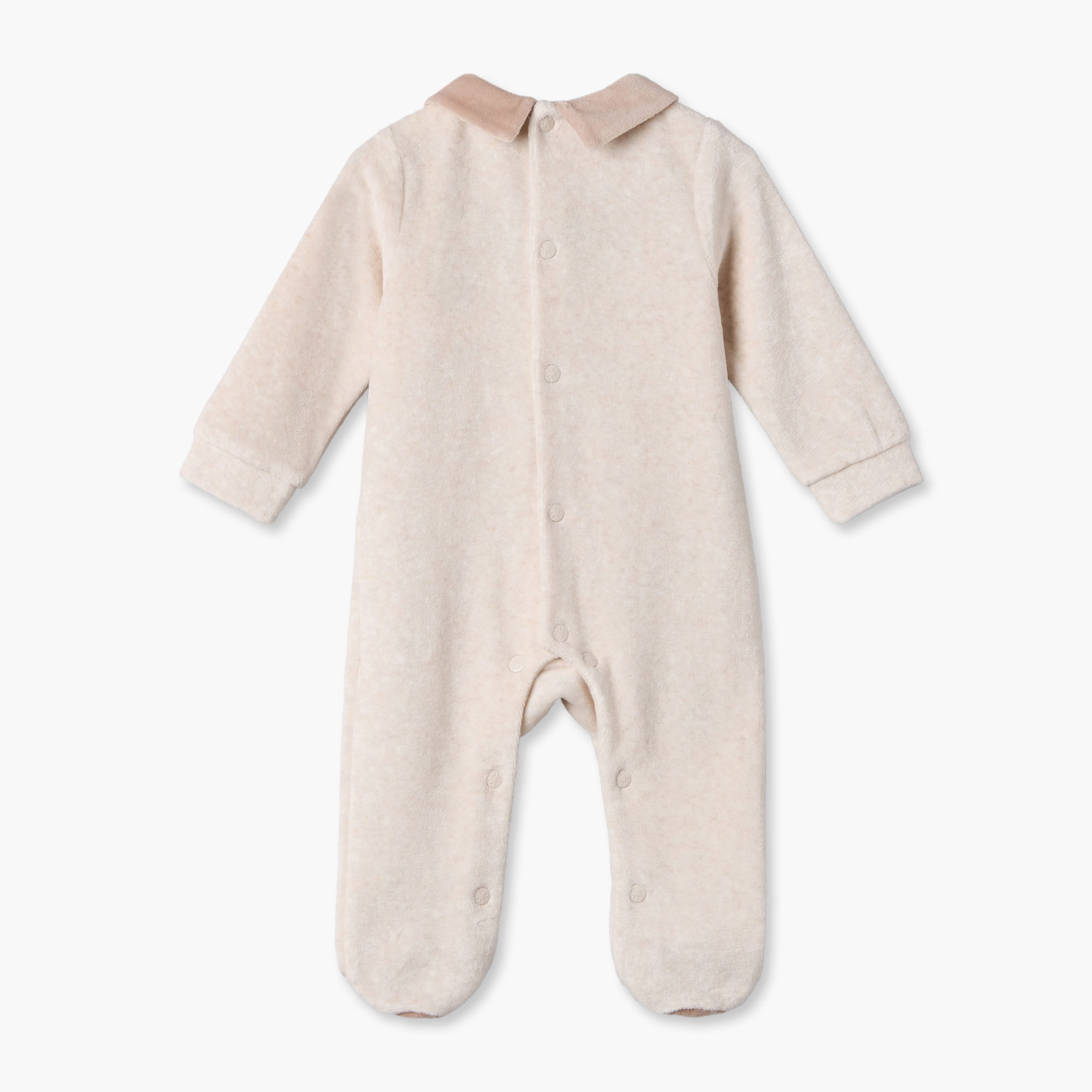 Giggles Collared Long Sleeves Sleepsuit with Bear Embroidery-baby-boys-clothing-nightwear-sleepsuits-image-3