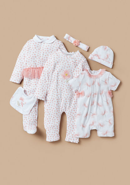 Juniors All-Over Print Closed Feet Sleepsuit with Ruffles-Sleepsuits-image-4
