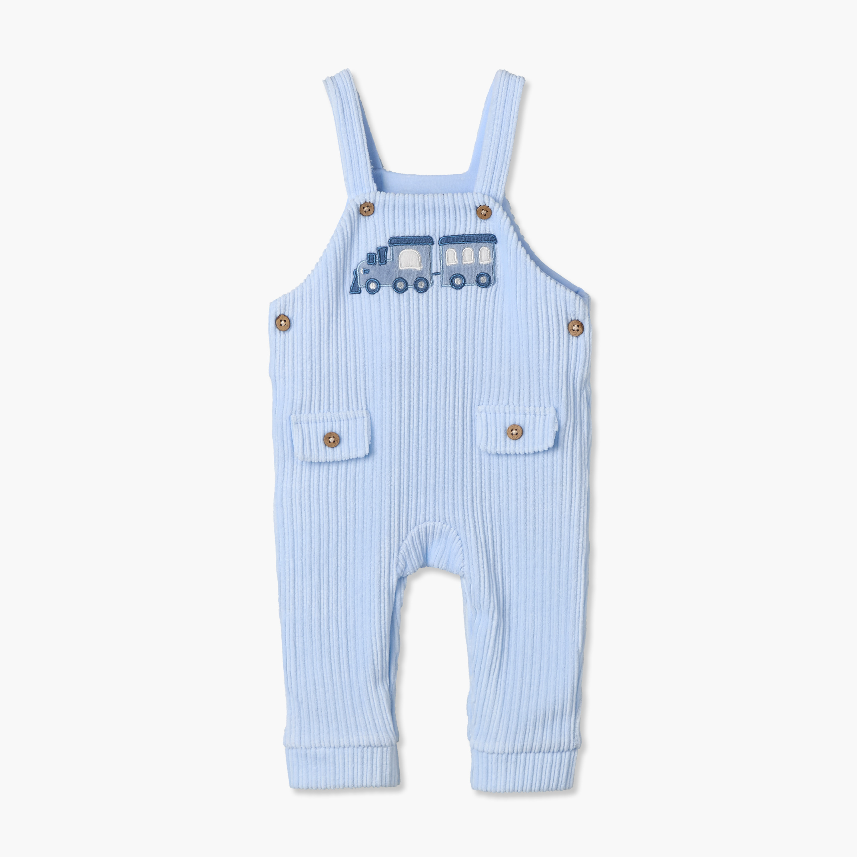 Juniors Crew Neck Long Sleeves T-shirt and Dungaree Set with Snap Button Closure-baby-boys-clothing-winterwear-setsandcoords-image-5