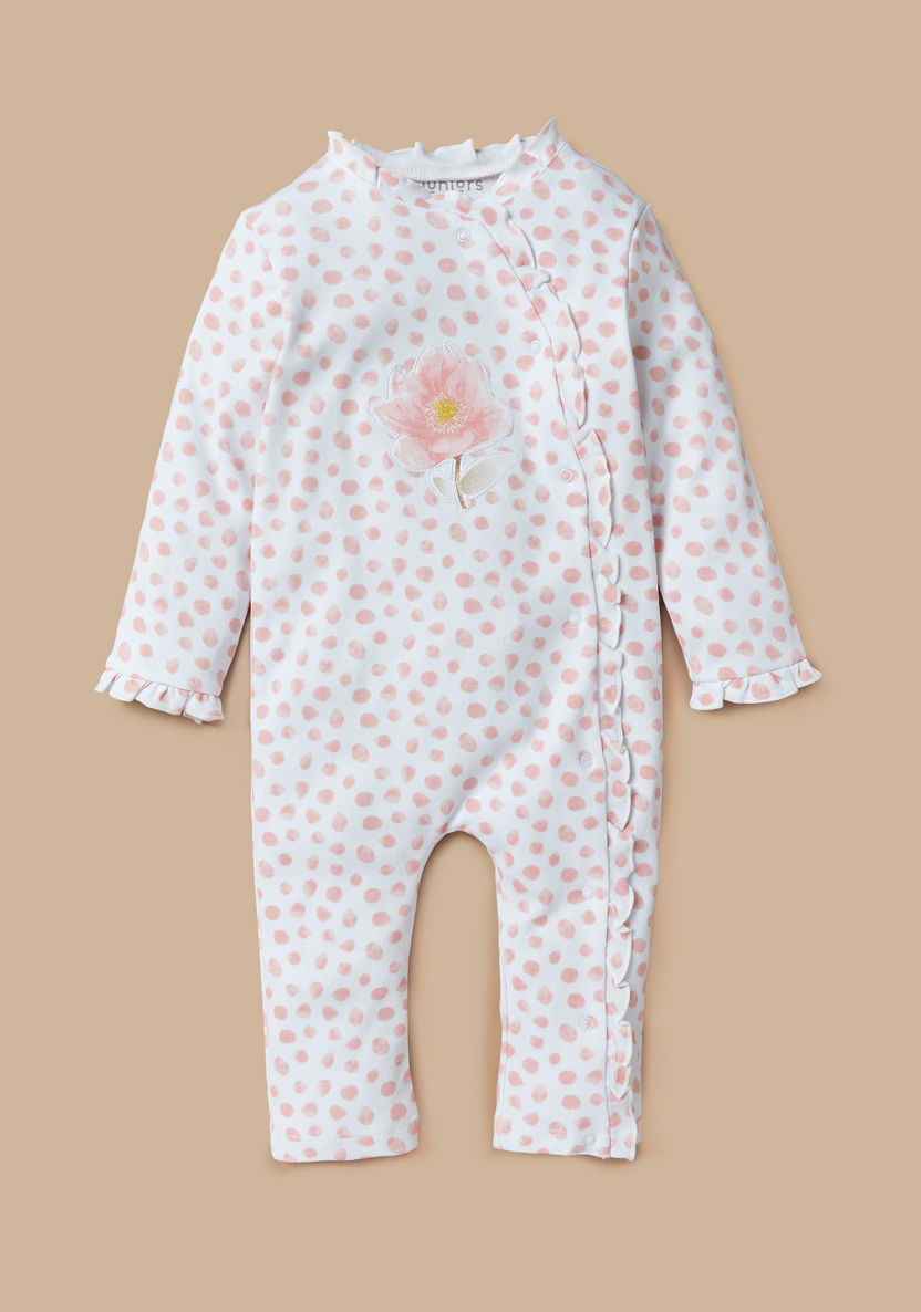 Juniors All-Over Print Sleepsuit with Button Closure and Ruffles-Sleepsuits-image-0