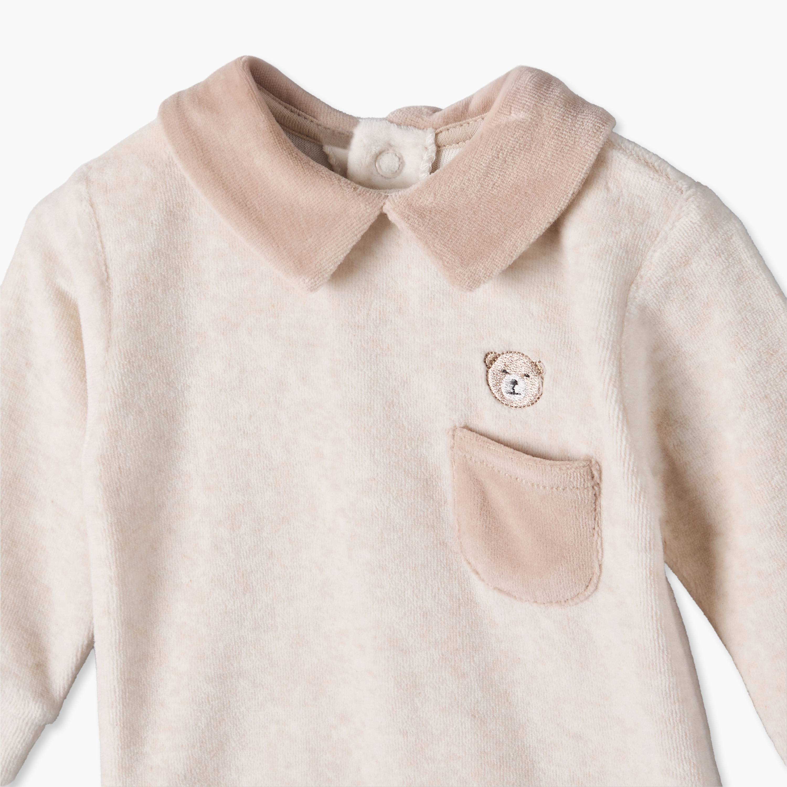 طقم بيجاما بياقة وأكمام طويلة مع تطريز دب من جيجلز-baby-boys-clothing-nightwear-pyjamasets-image-6