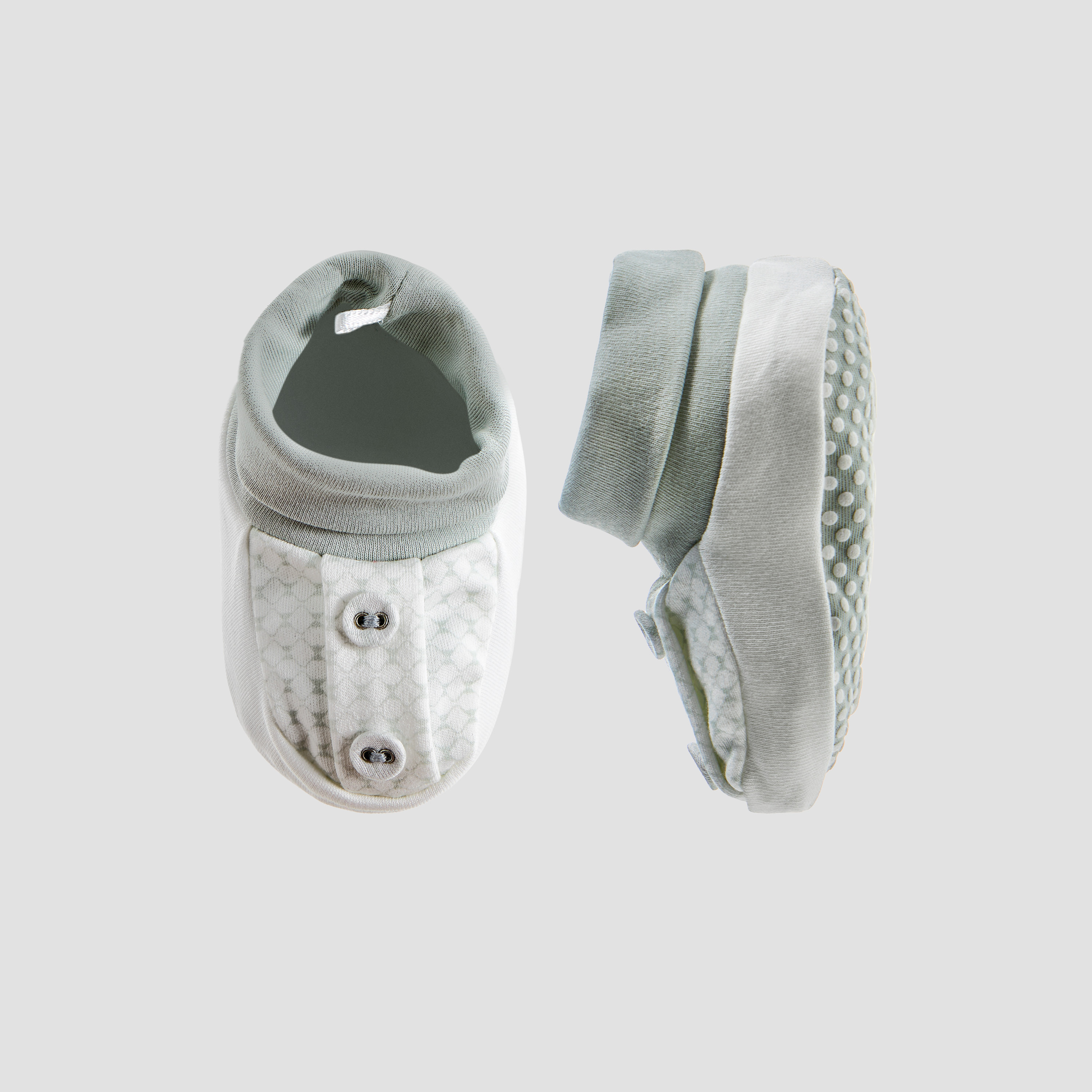 Giggles Printed Booties with Button Detail-baby-boys-shoes-booties-image-1