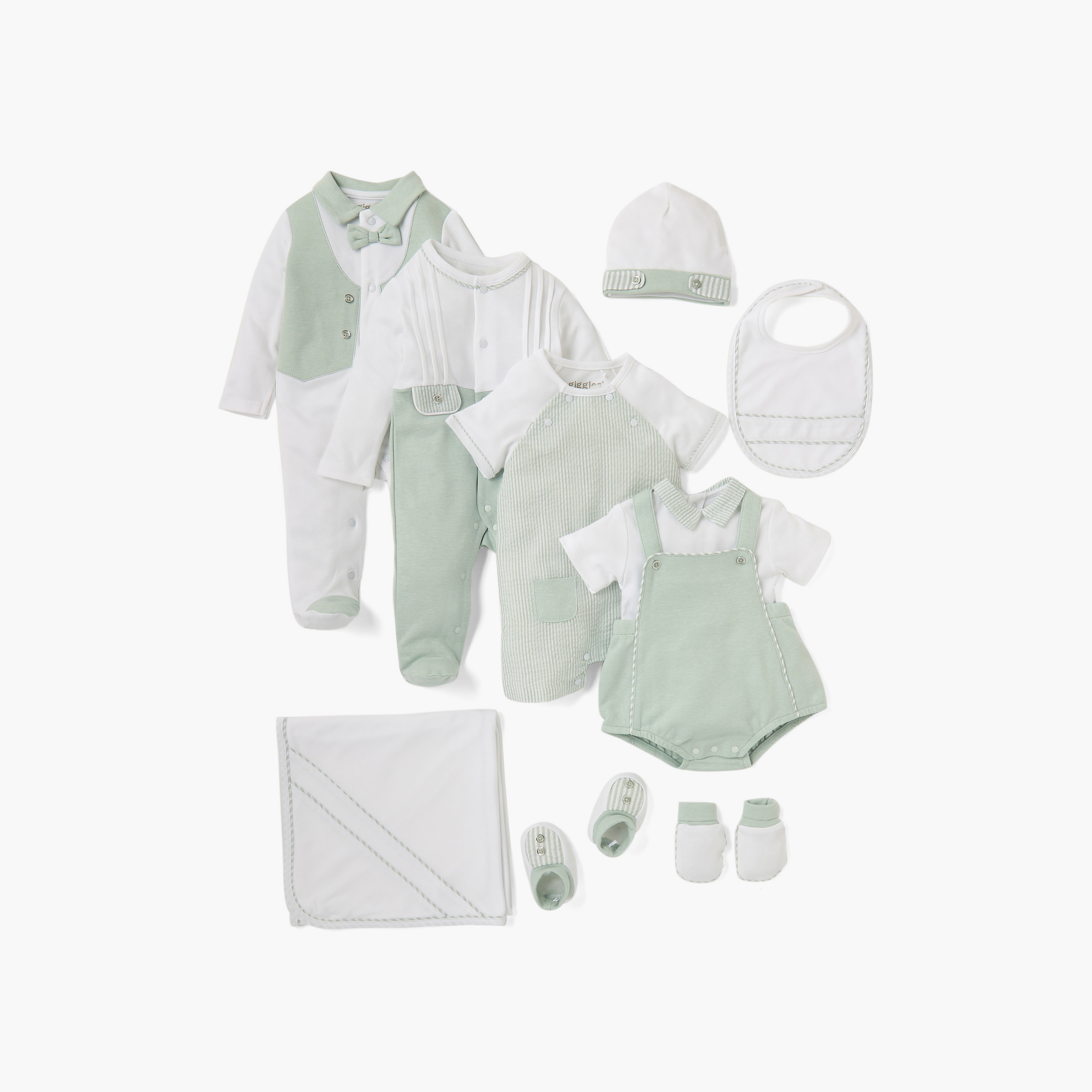 Giggles Colourblock Closed Feet Sleepsuit with Bow Detail and Button Closure-baby-boys-clothing-nightwear-sleepsuits-image-5