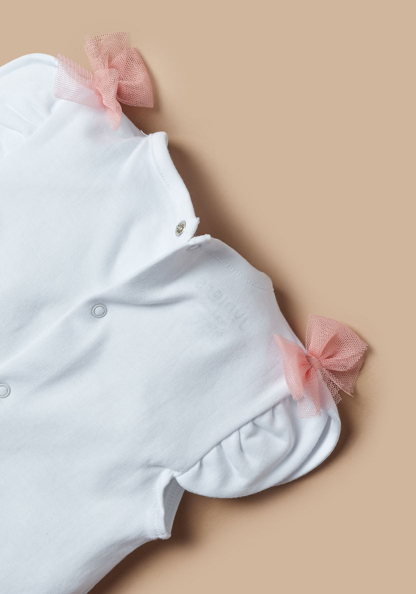 Juniors Floral Glitter Print T-shirt and Elasticated Pyjama Set-Pyjama Sets-image-4