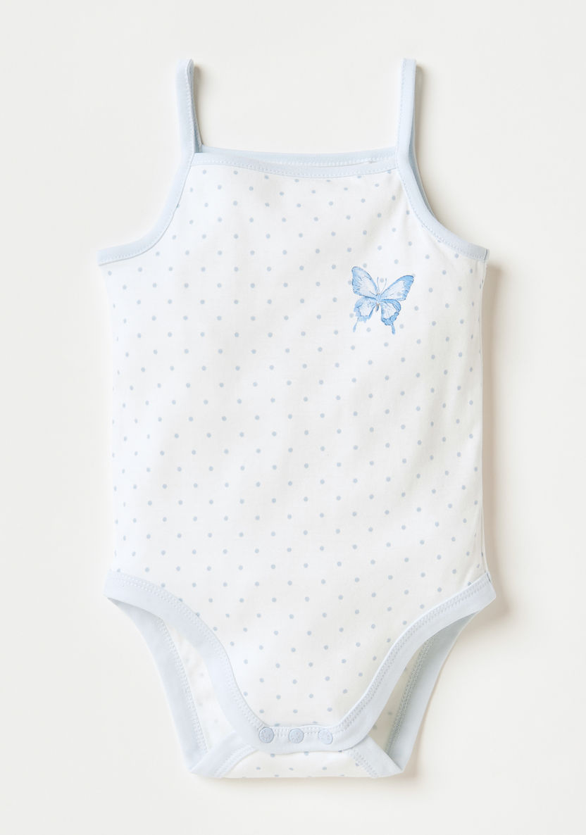 Giggles Printed Sleeveless Bodysuit with Snap Button Closure-Bodysuits-image-0