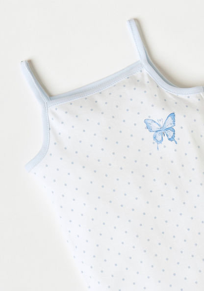 Giggles Printed Sleeveless Bodysuit with Snap Button Closure-Bodysuits-image-1