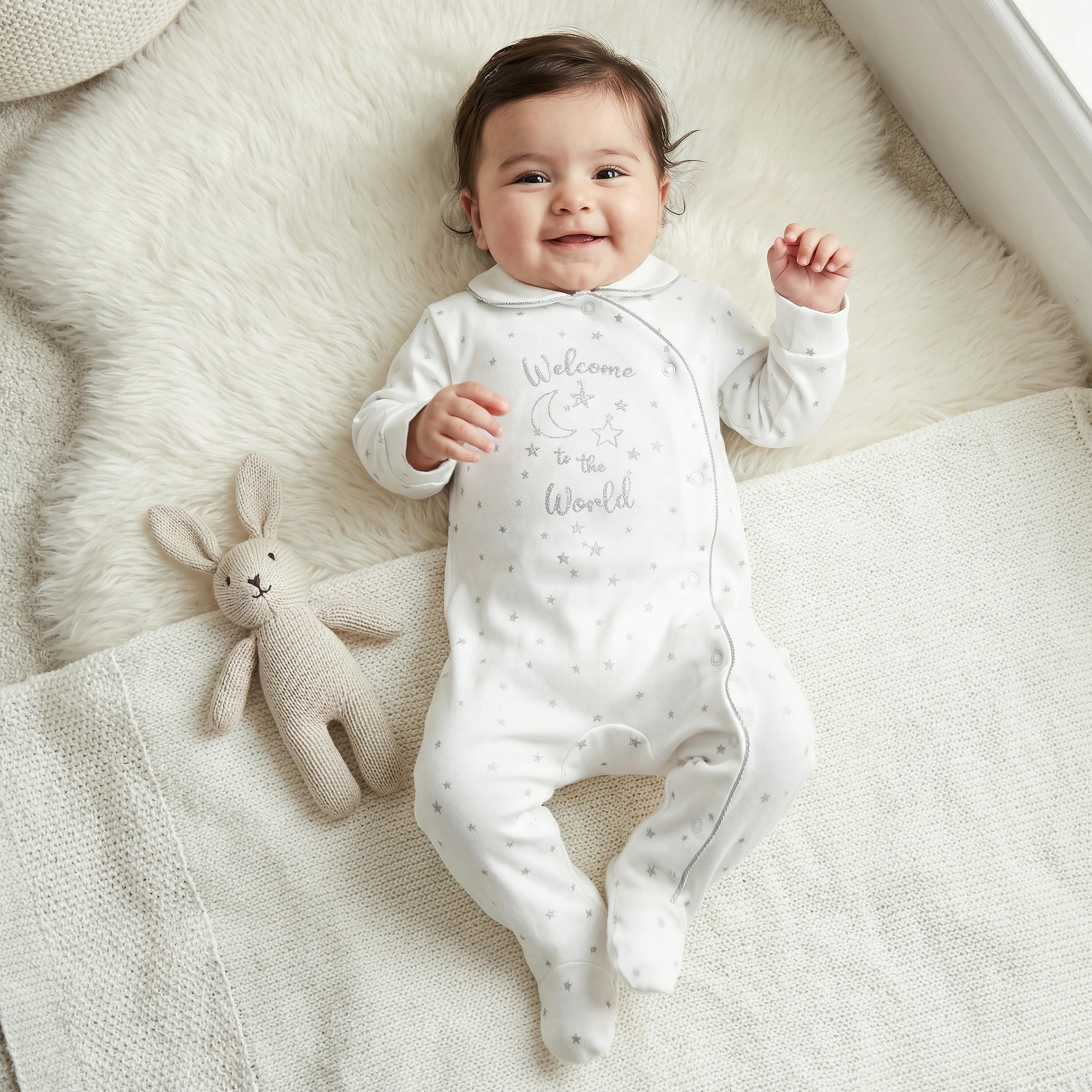 Giggles Cotton Collared Neck Long Sleeve Sleepsuit with Snap Button Closure-baby-girls-clothing-nightwear-sleepsuits-image-2