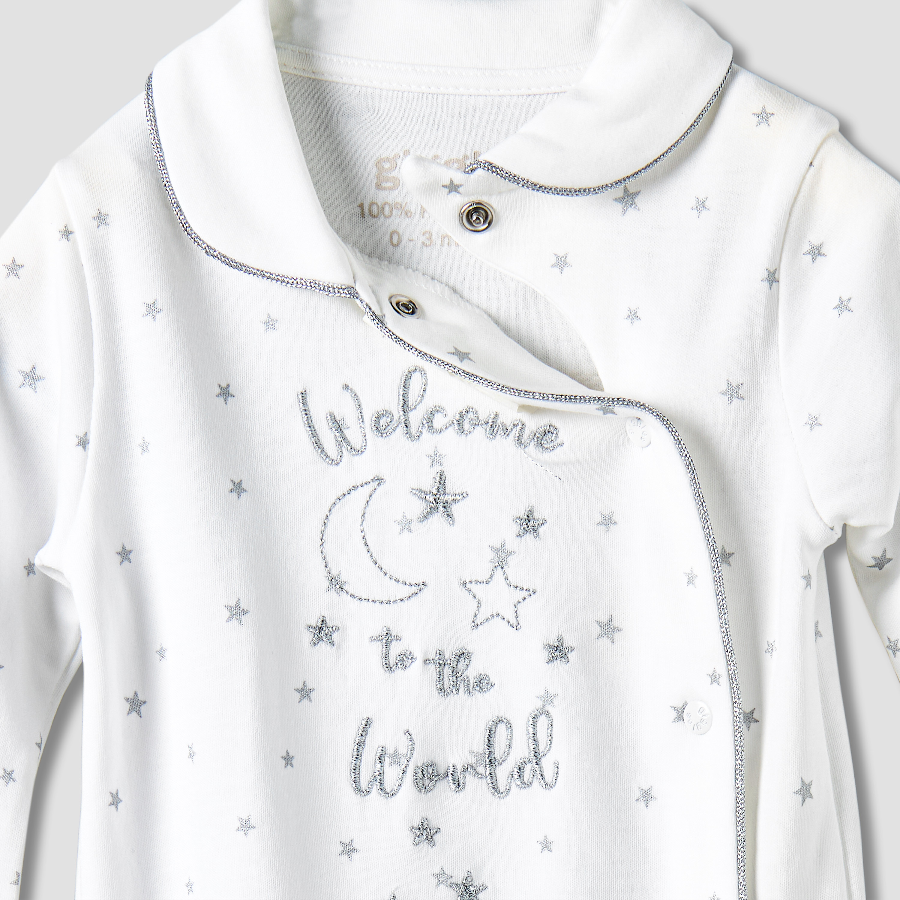 Giggles Cotton Collared Neck Long Sleeve Sleepsuit with Snap Button Closure-baby-girls-clothing-nightwear-sleepsuits-image-4