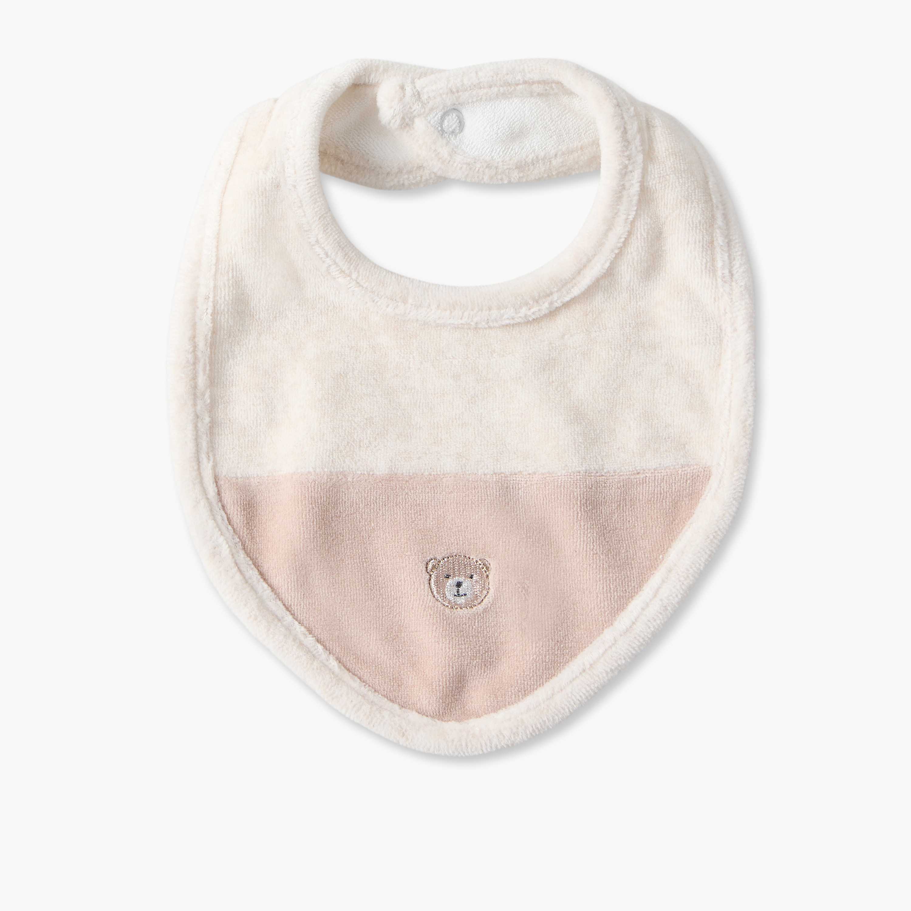 Giggles Baby Bib with Bear Embroidery-baby-feeding-bibs-image-1
