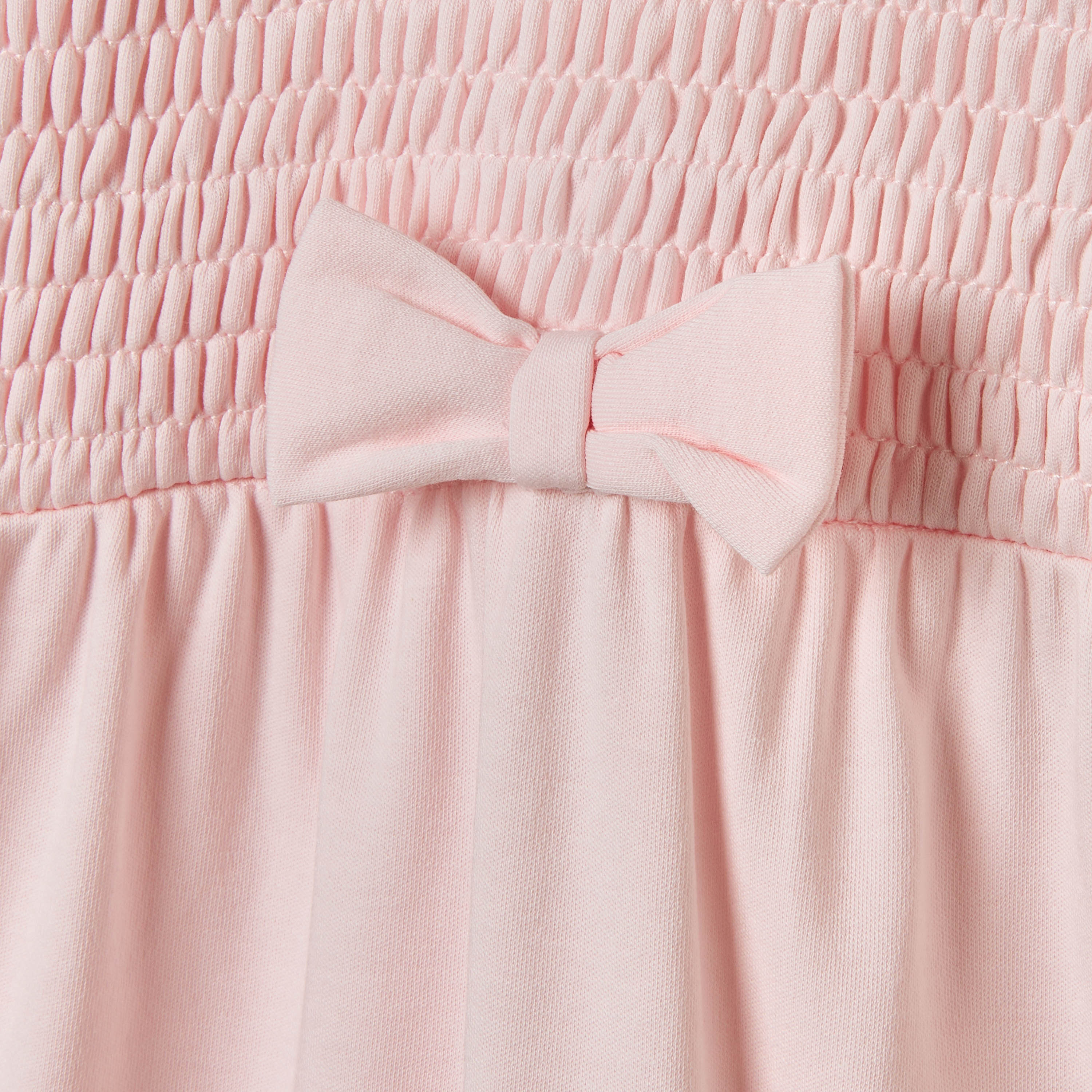 Giggles Smocked and Bow Accent Collared Sleepsuit-baby-girls-clothing-nightwear-sleepsuits-image-4