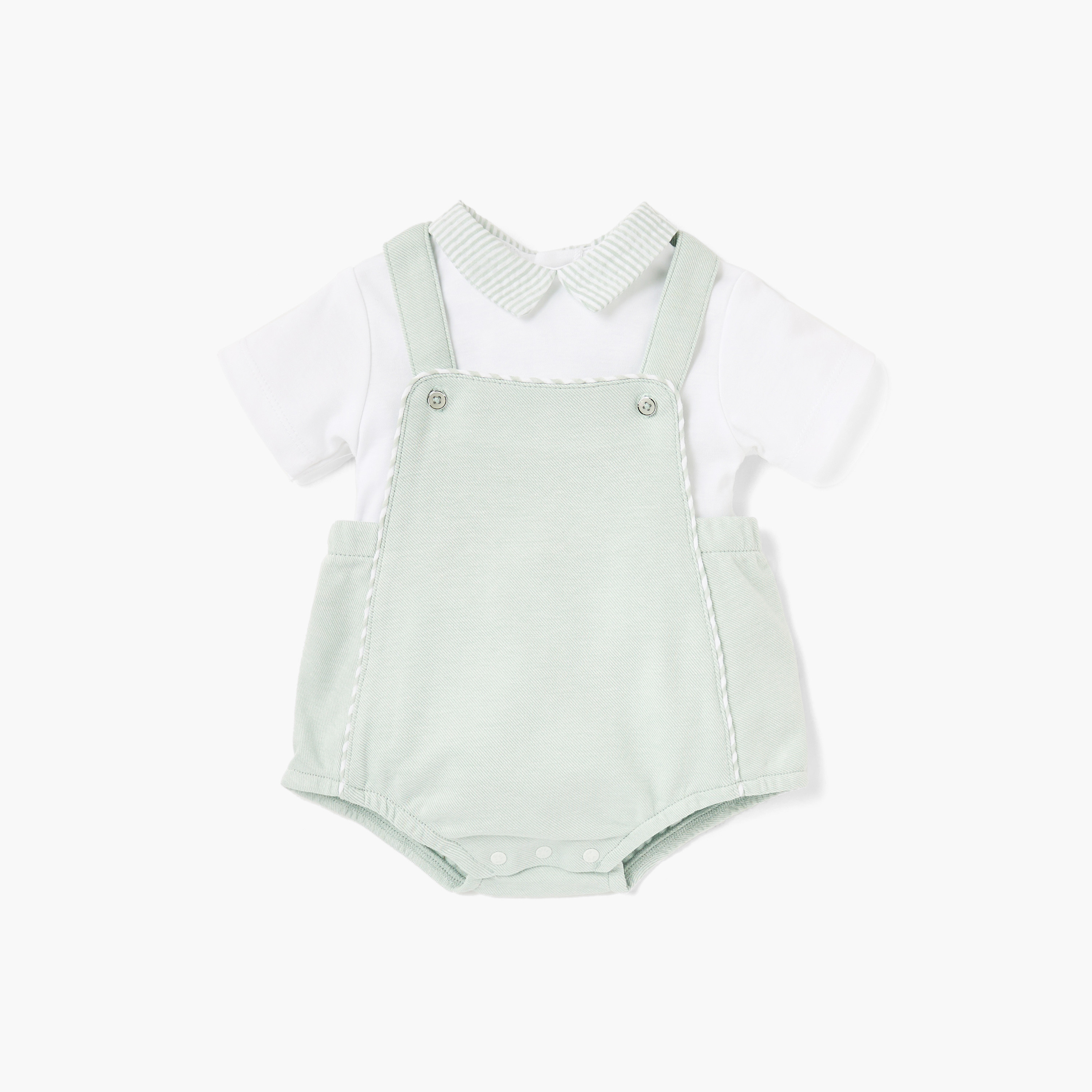 Giggles Colourblock T-shirt and Dungaree Set-baby-boys-clothing-rompers-image-1