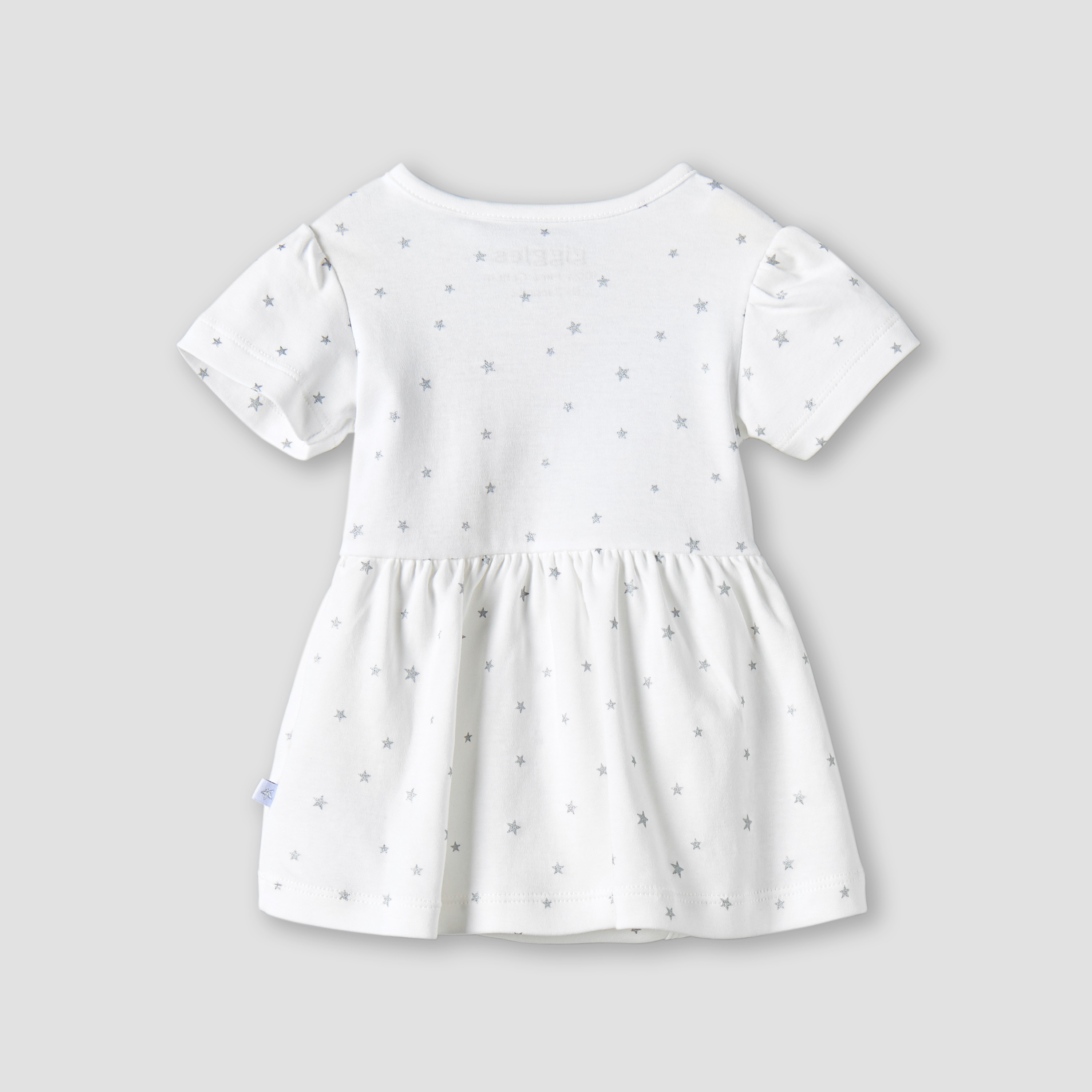 Giggles Round Neck Short Sleeve Dress with Snap Button Closure-baby-girls-clothing-dressesandjumpsuits-image-4