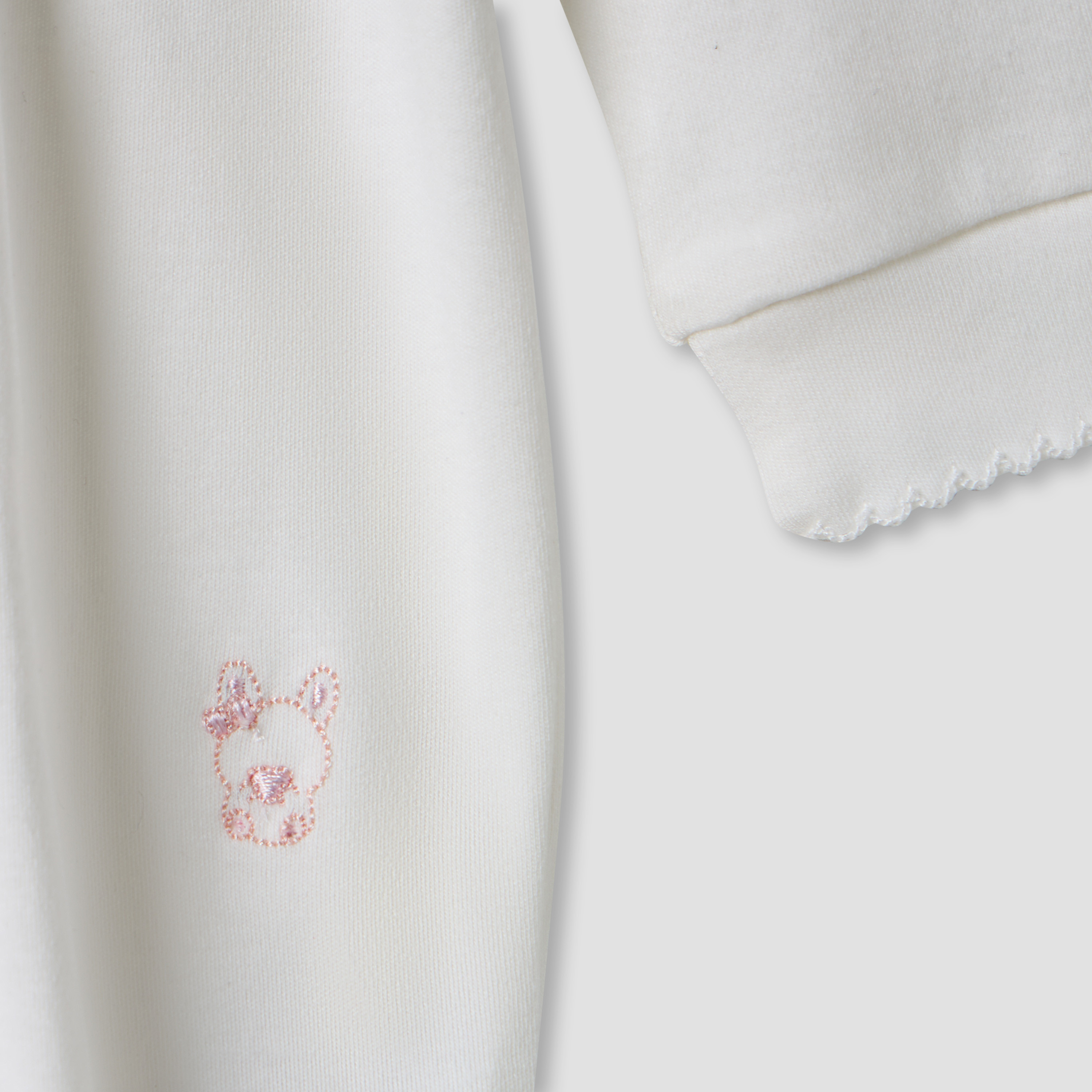 Giggles Bow Accent Collared Closed Feet Sleepsuit with Long Sleeves-baby-girls-clothing-nightwear-sleepsuits-image-4