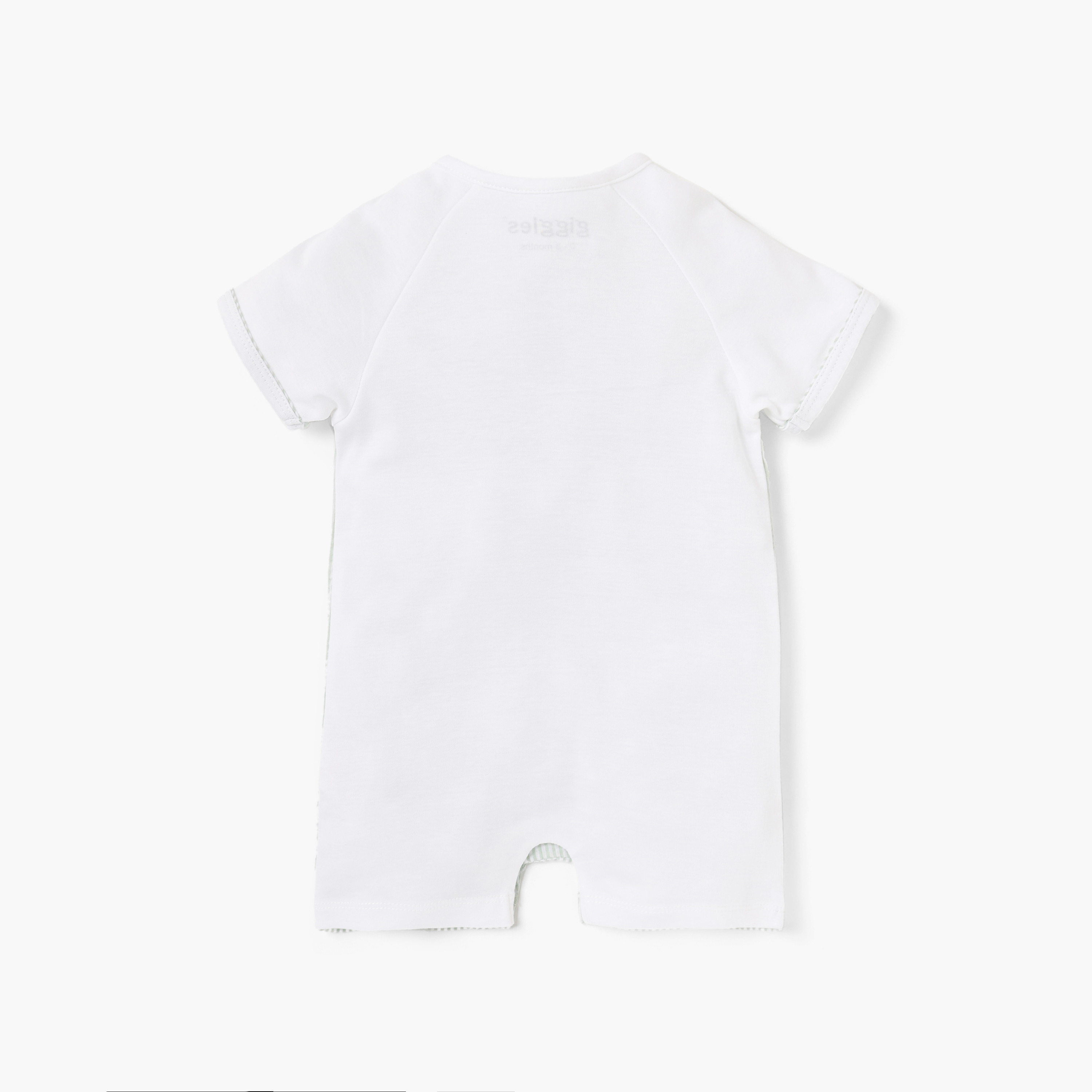 Giggle Striped Romper with Button Closure and Short Sleeves-baby-boys-clothing-rompers-image-2