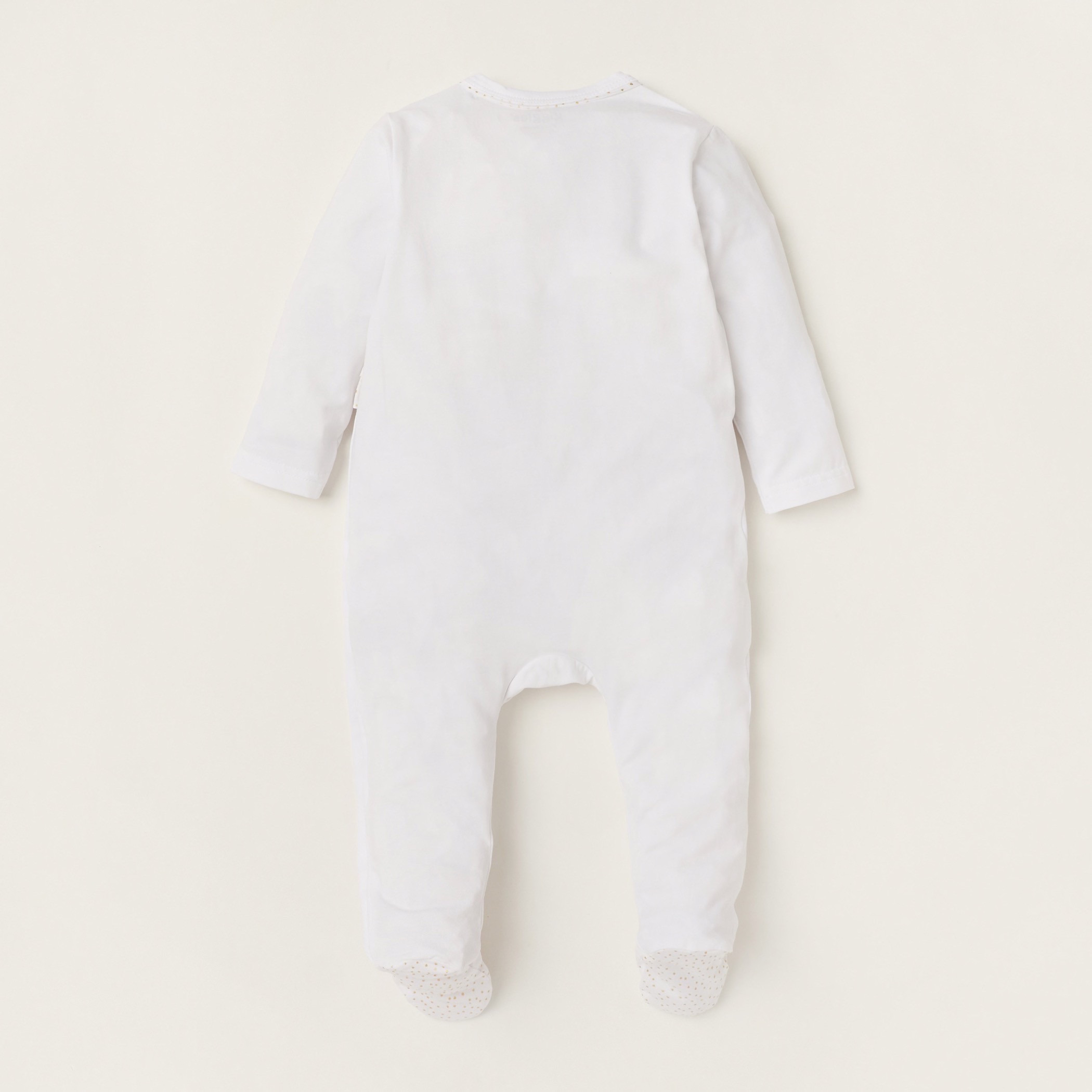 Giggles Embroidered Closed Feet Sleepsuit with Long Sleeves-baby-girls-clothing-nightwear-sleepsuits-image-4