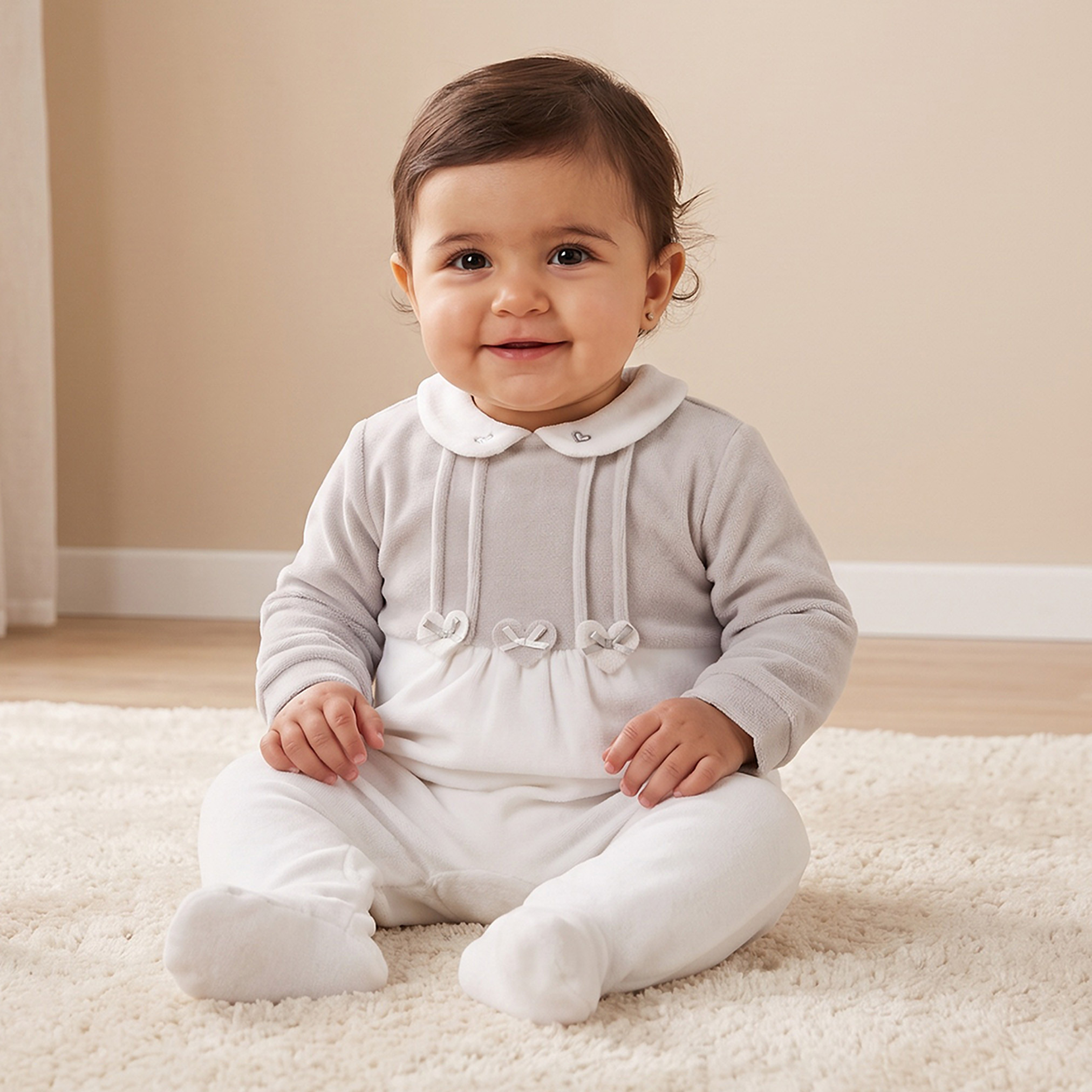 Giggles Collared Long Sleeves Sleepsuit with Snap Button Closure-baby-girls-clothing-nightwear-sleepsuits-image-1