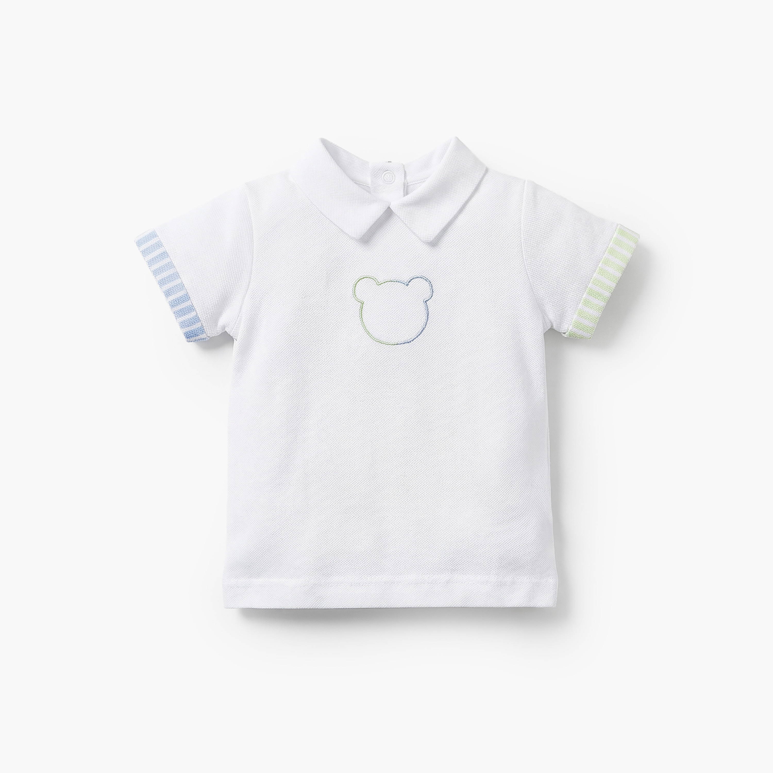 Juniors Collared Short Sleeves Polo T-shirt and Shorts Set with Stripes-baby-boys-clothing-setsandcoords-image-3