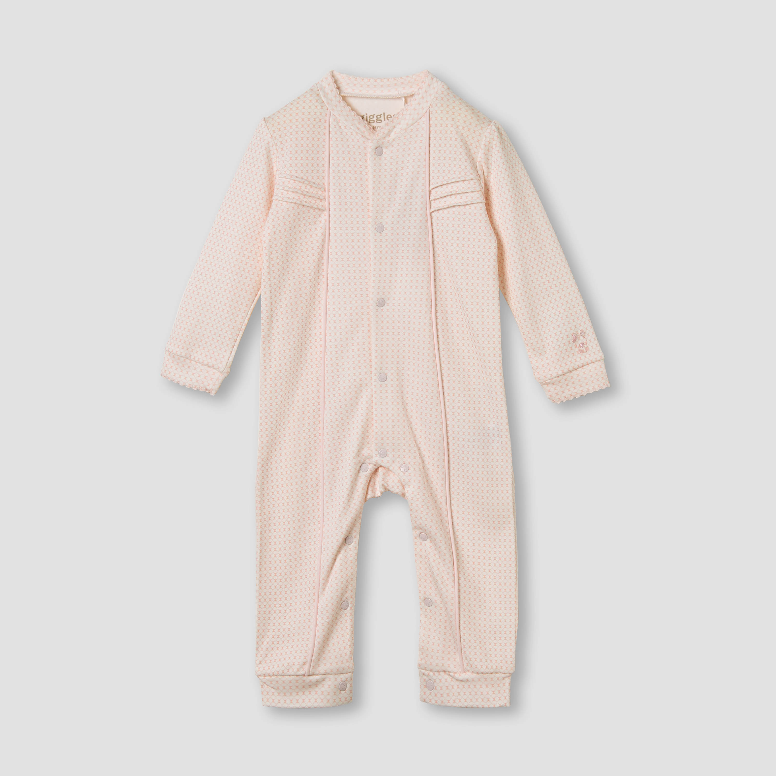 Giggles Printed Sleepsuit with Pintuck Detail-baby-girls-clothing-nightwear-sleepsuits-image-1