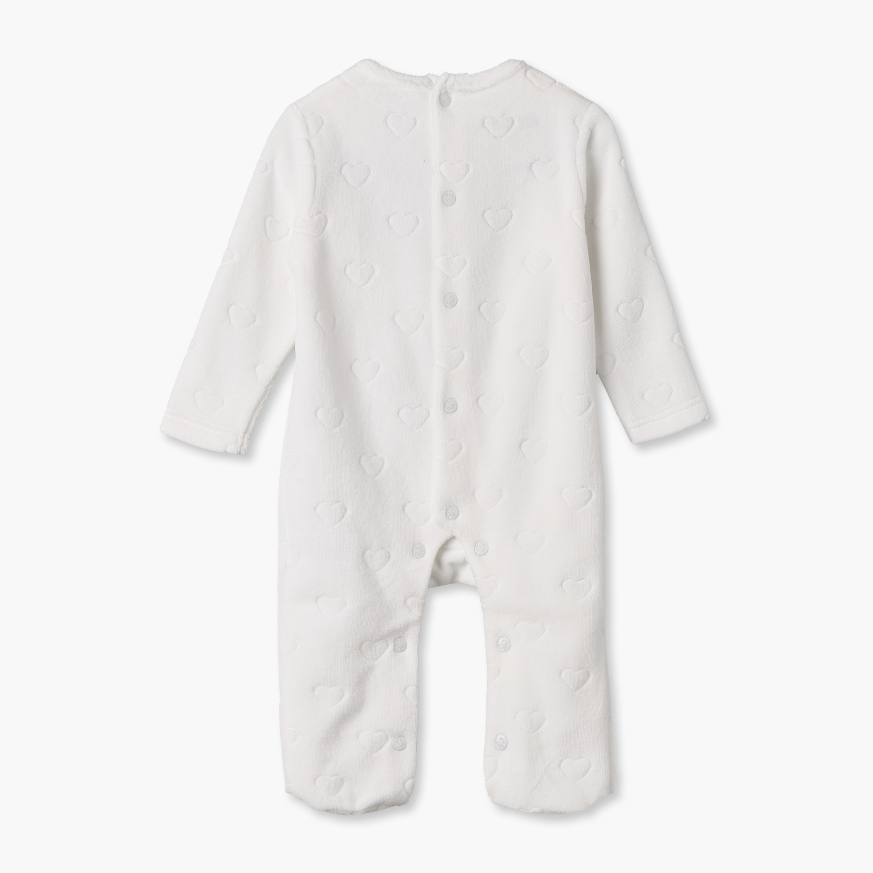 Giggles Crew Neck Long Sleeves Sleepsuit with Bow Applique-baby-girls-clothing-nightwear-sleepsuits-image-3