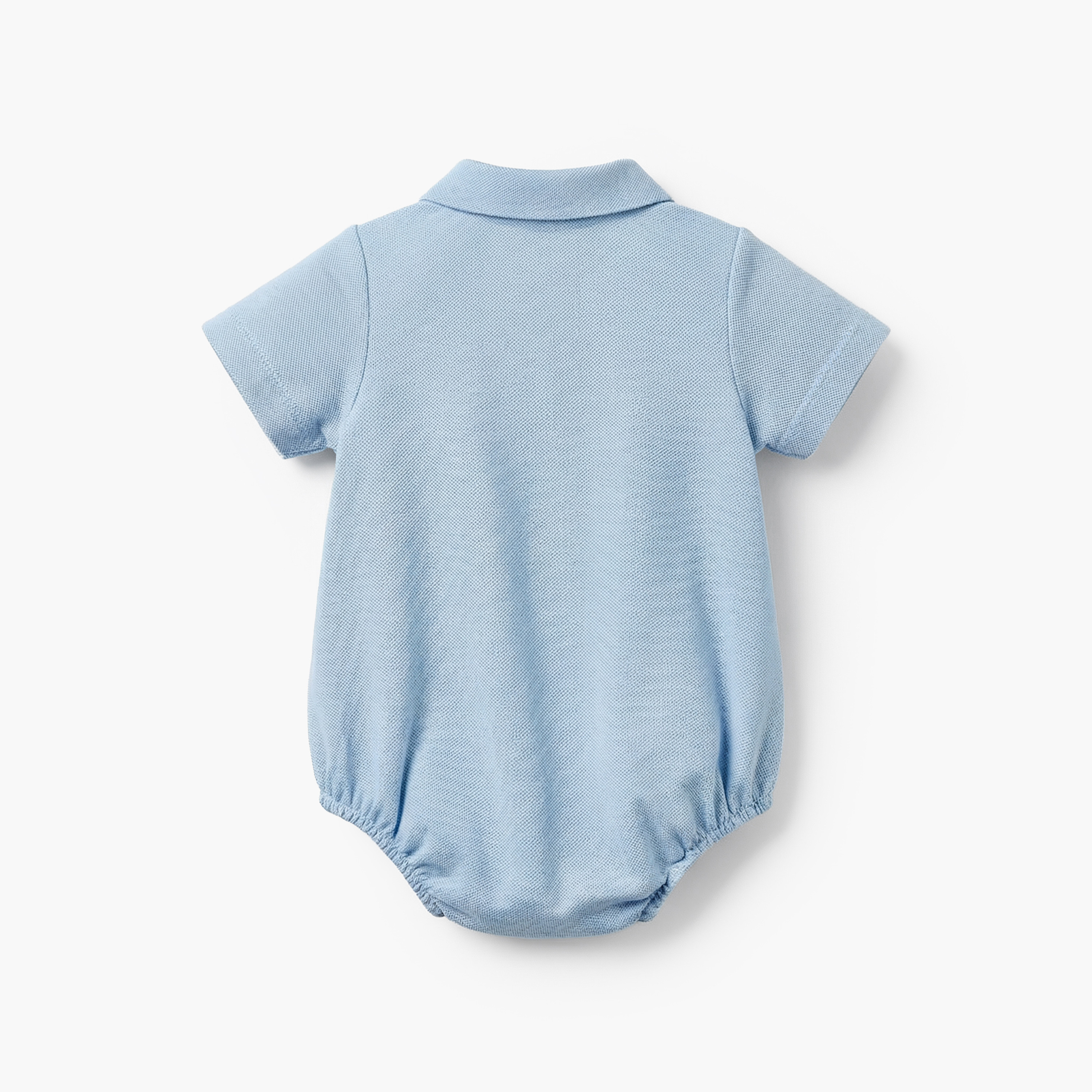 Juniors Collared Short Sleeves Bodysuit with Textured Design-baby-boys-clothing-bodysuits-image-3