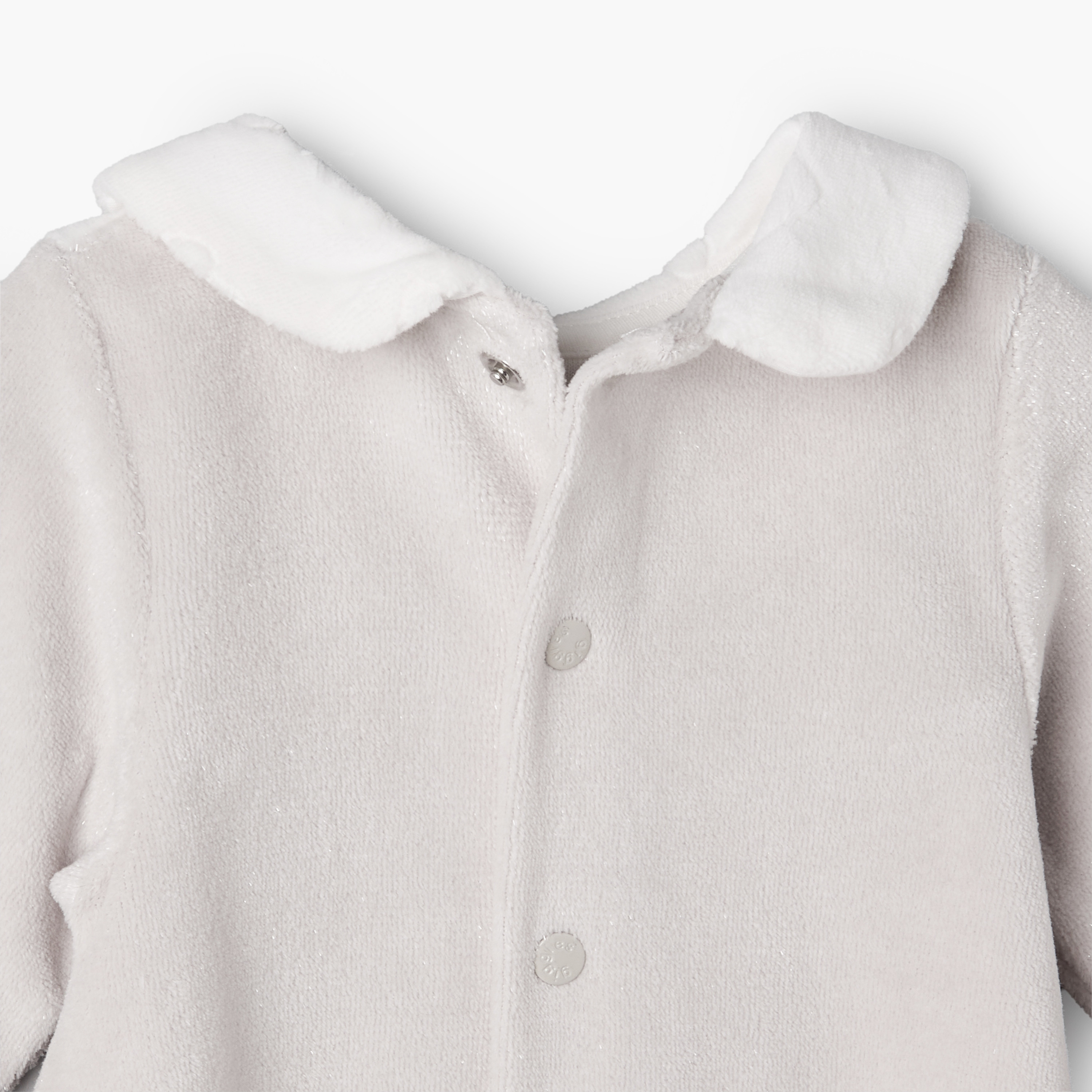 Giggles Peter Pan Collar Long Sleeves Knee Length Dress with Snap Button Closure-baby-girls-clothing-winterwear-dresses-image-6