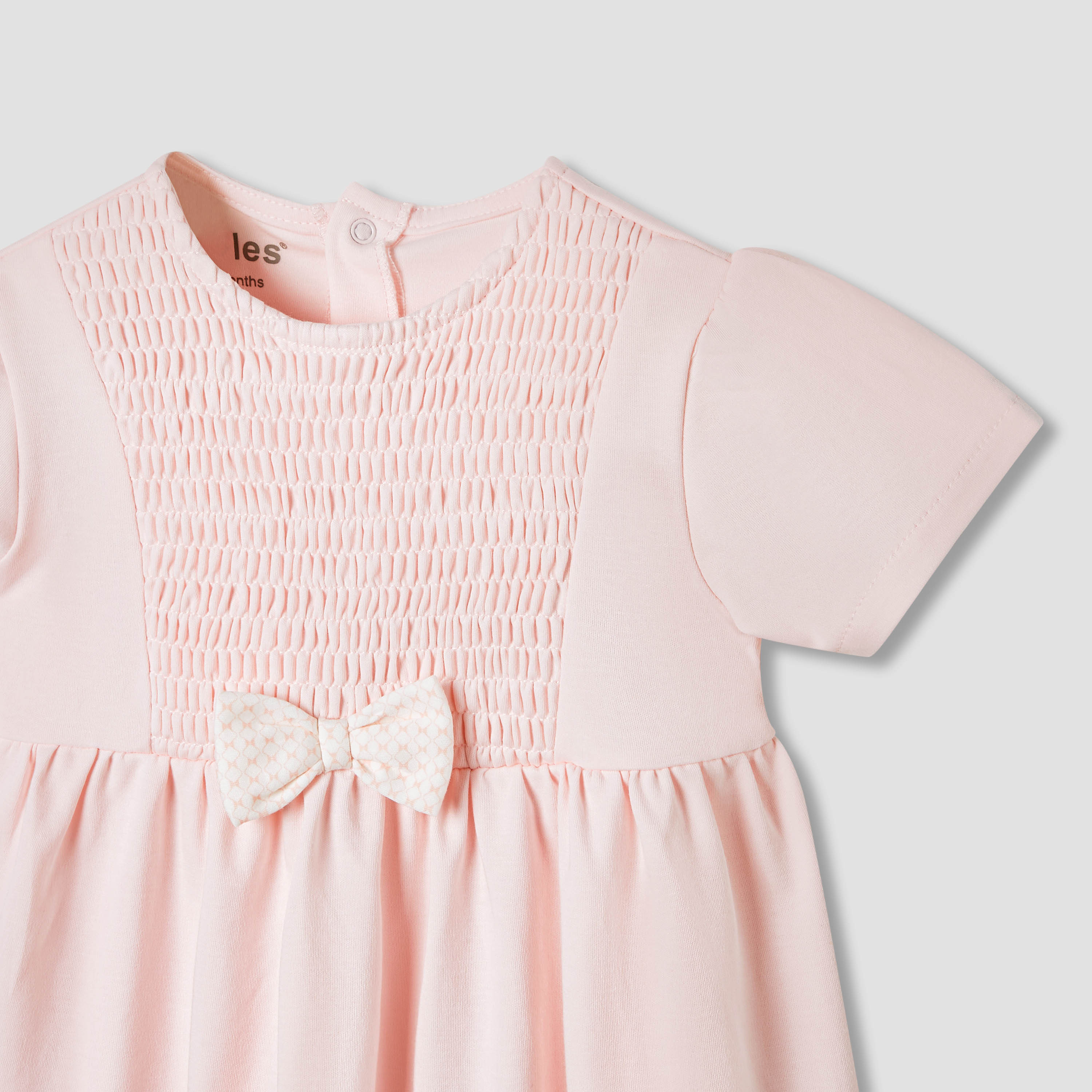 فستان إيه لاين بتفاصيل مدرزة وفيونكة من جيجلز-baby-girls-clothing-dressesandjumpsuits-image-3