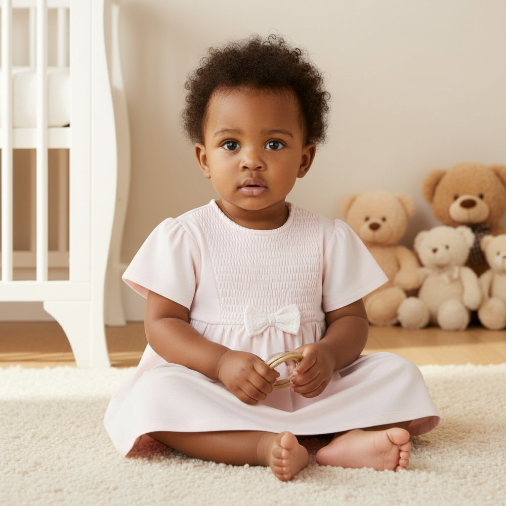 فستان إيه لاين بتفاصيل مدرزة وفيونكة من جيجلز-baby-girls-clothing-dressesandjumpsuits-image-7