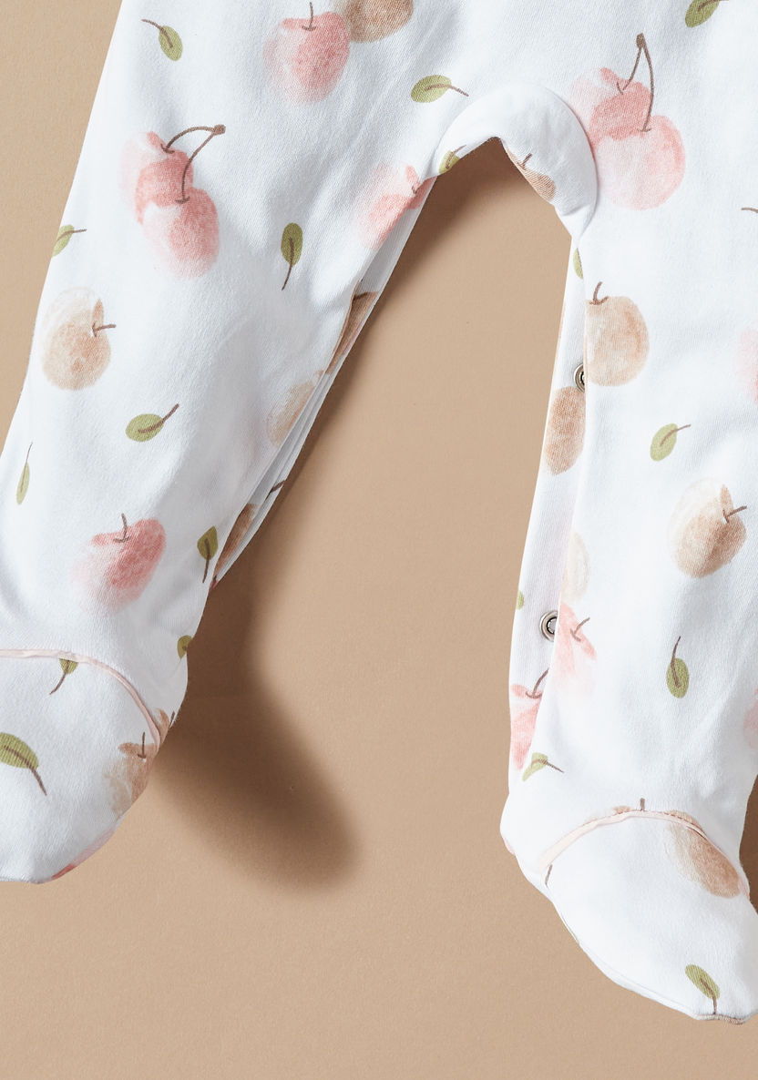 Juniors Cherry Print Closed Feet Sleepsuit with Ruffles-Sleepsuits-image-4