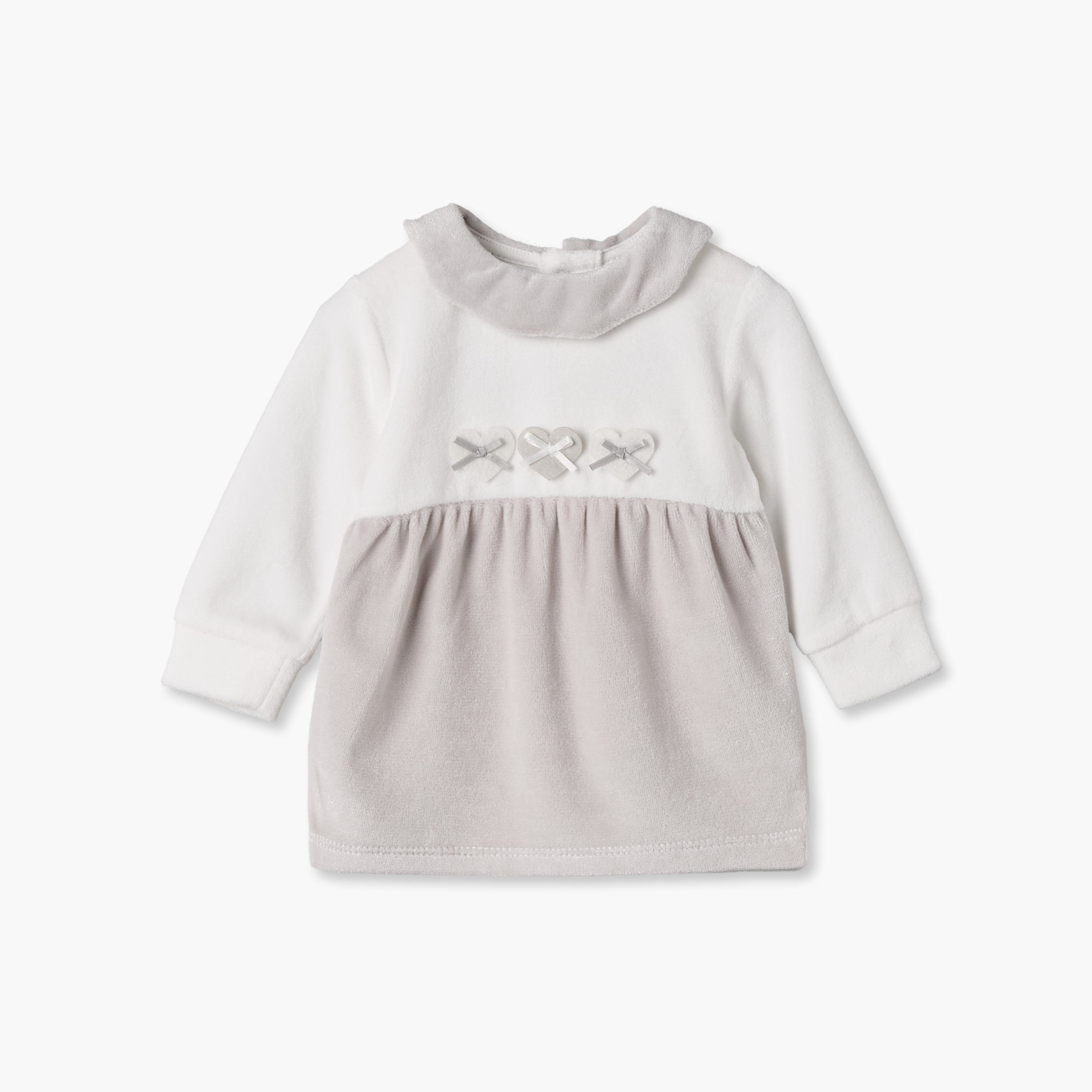 Giggles Collared Long Sleeves Pyjama Set with Heart Applique-baby-girls-clothing-nightwear-pyjamasets-image-3