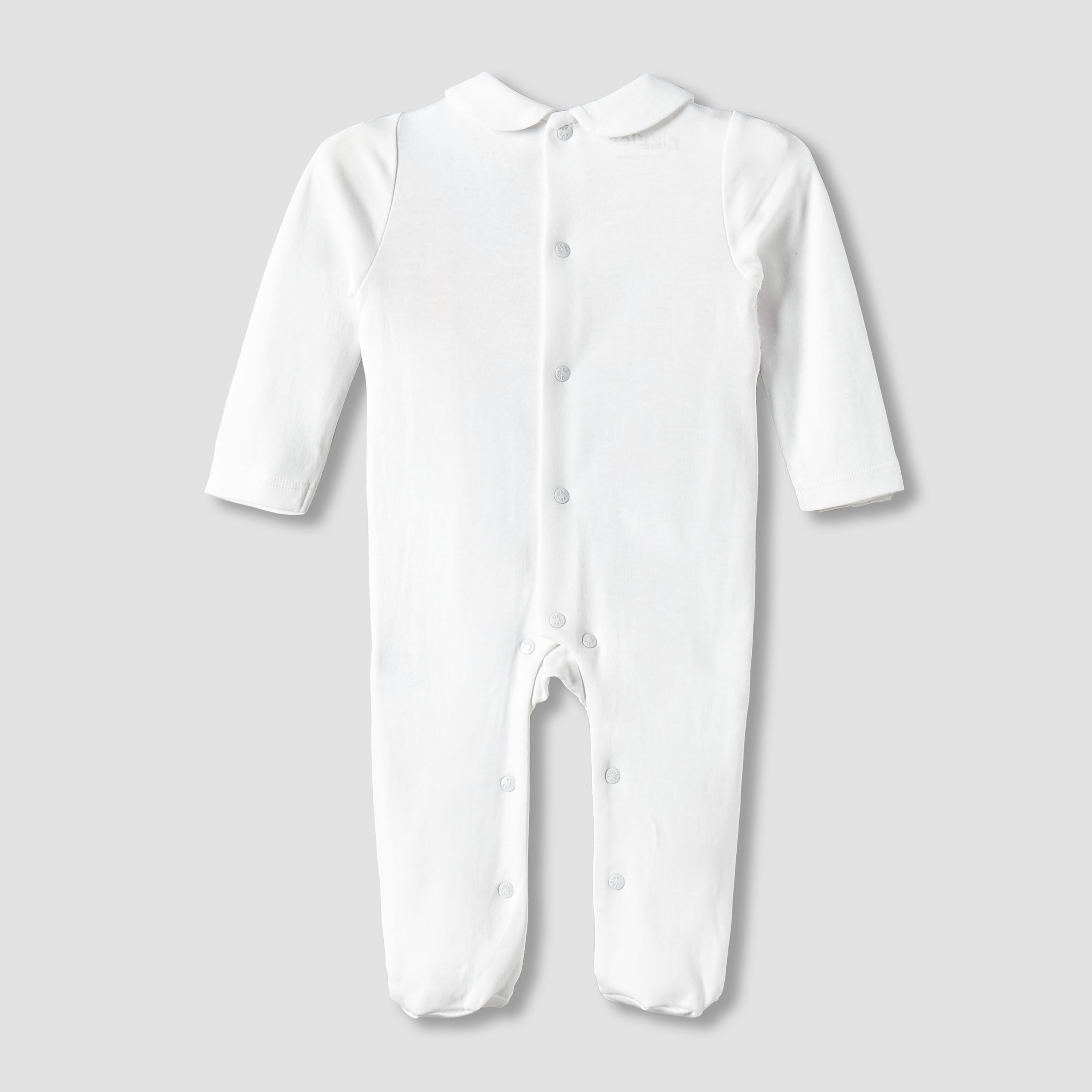 Giggles Supima Cotton Collared Long Sleeves Sleepsuit with Bow Detail-baby-girls-clothing-nightwear-sleepsuits-image-3