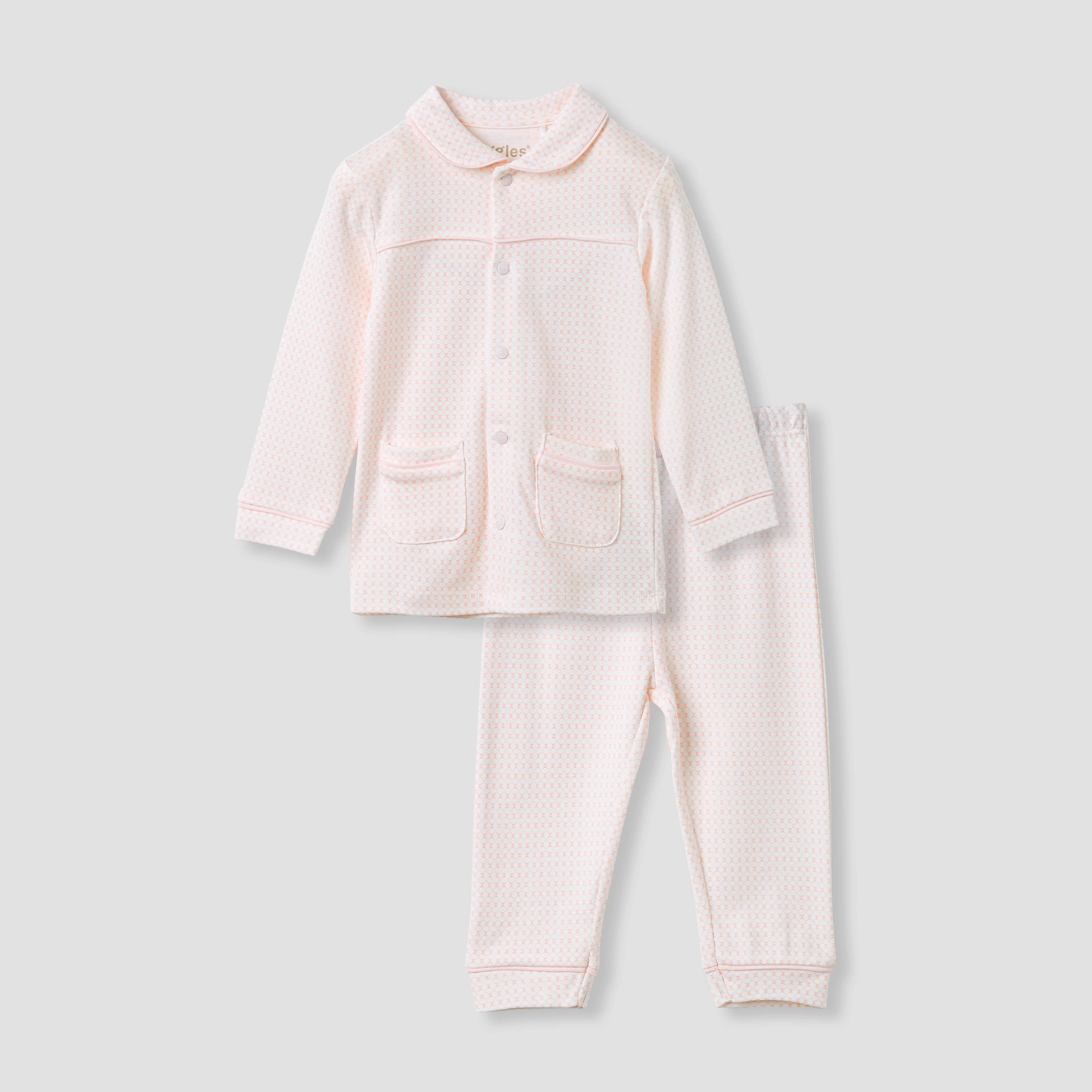 Giggles Printed Peter Pan Collar Shirt and Pyjama Set-baby-girls-clothing-nightwear-pyjamasets-image-1
