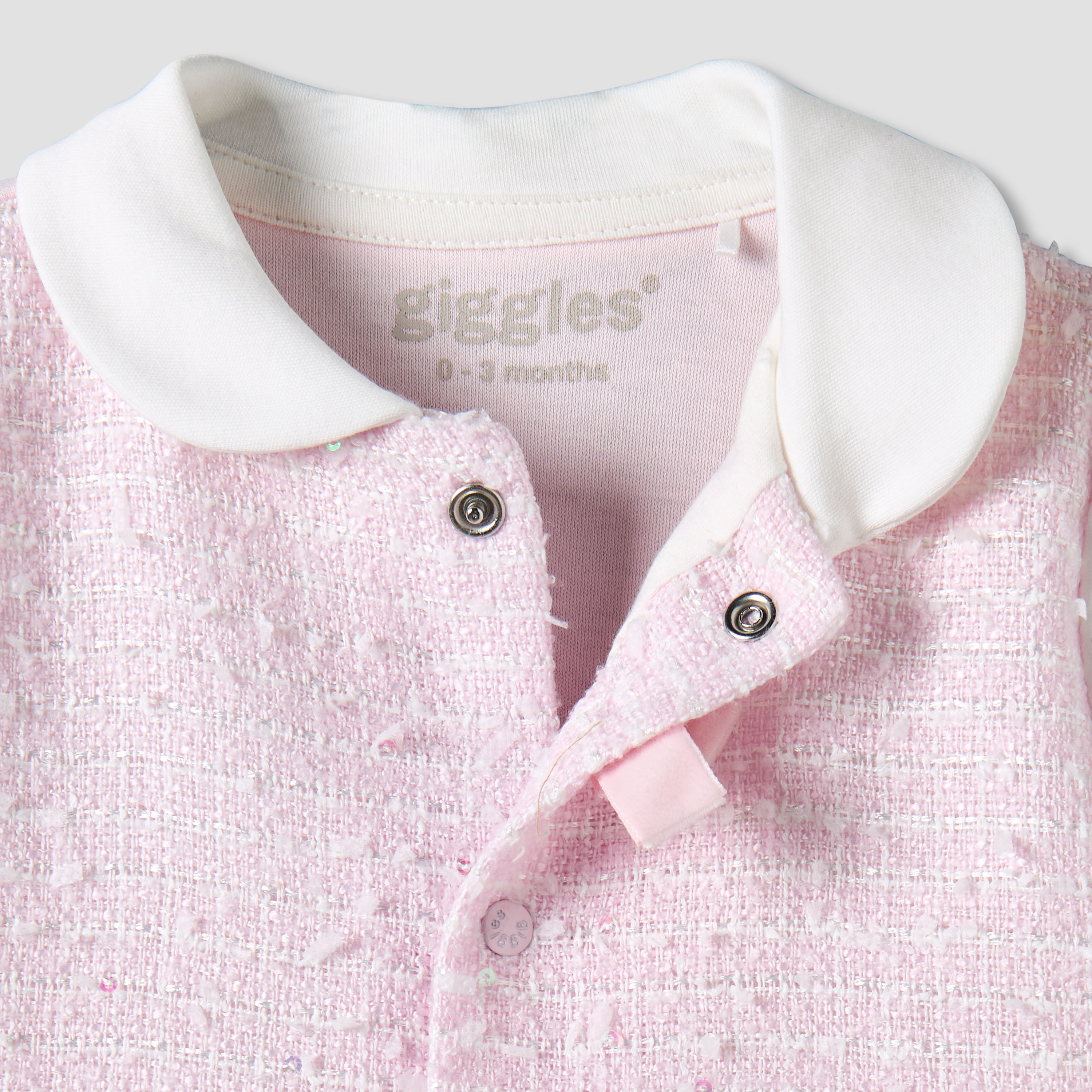 Giggles Cotton Peter Pan Collar Long Sleeves Sleepsuit with Textured Design-baby-girls-clothing-nightwear-sleepsuits-image-4