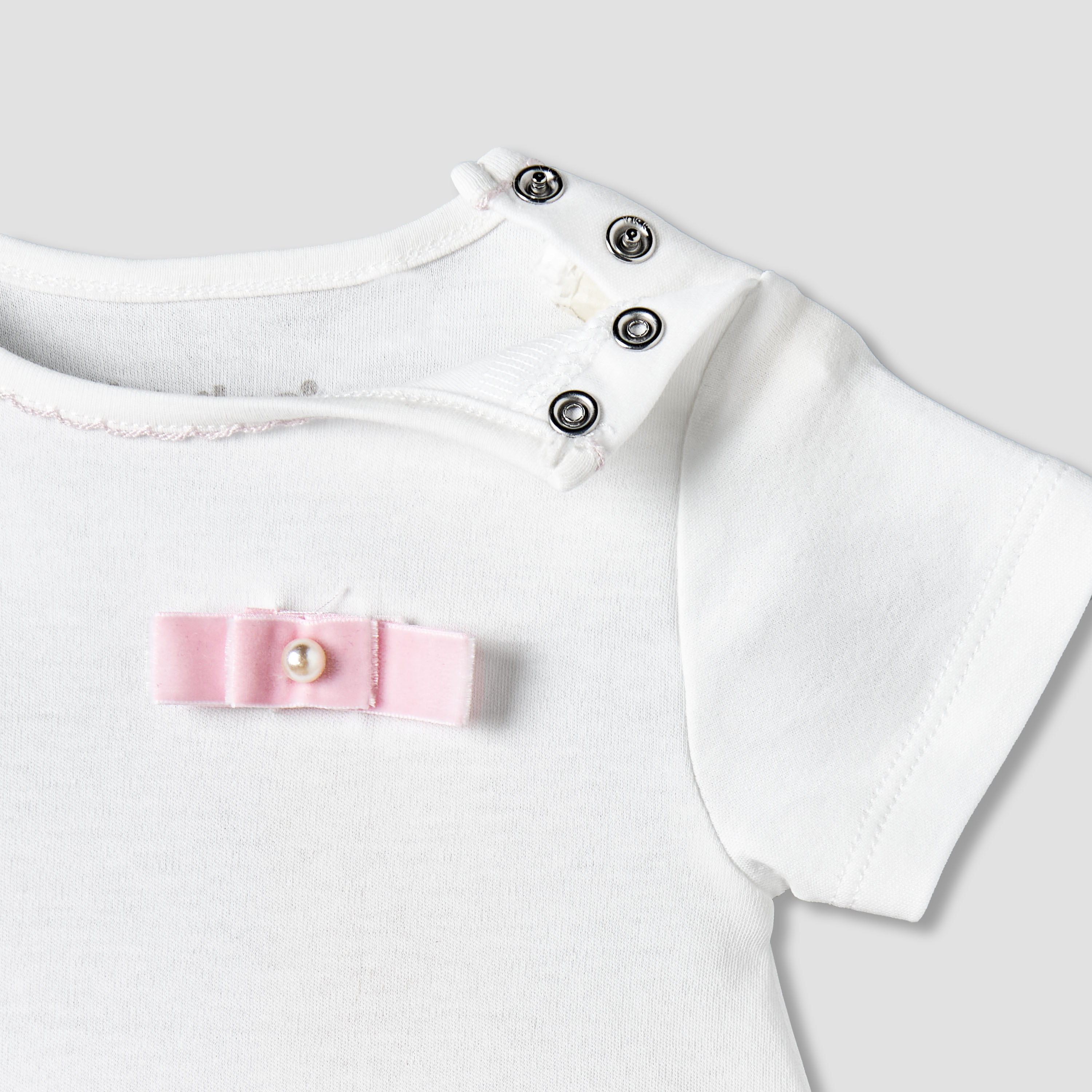 Giggles Round Neck Short Sleeves A-line Dress with Bow Detail-baby-girls-clothing-dressesandjumpsuits-image-4