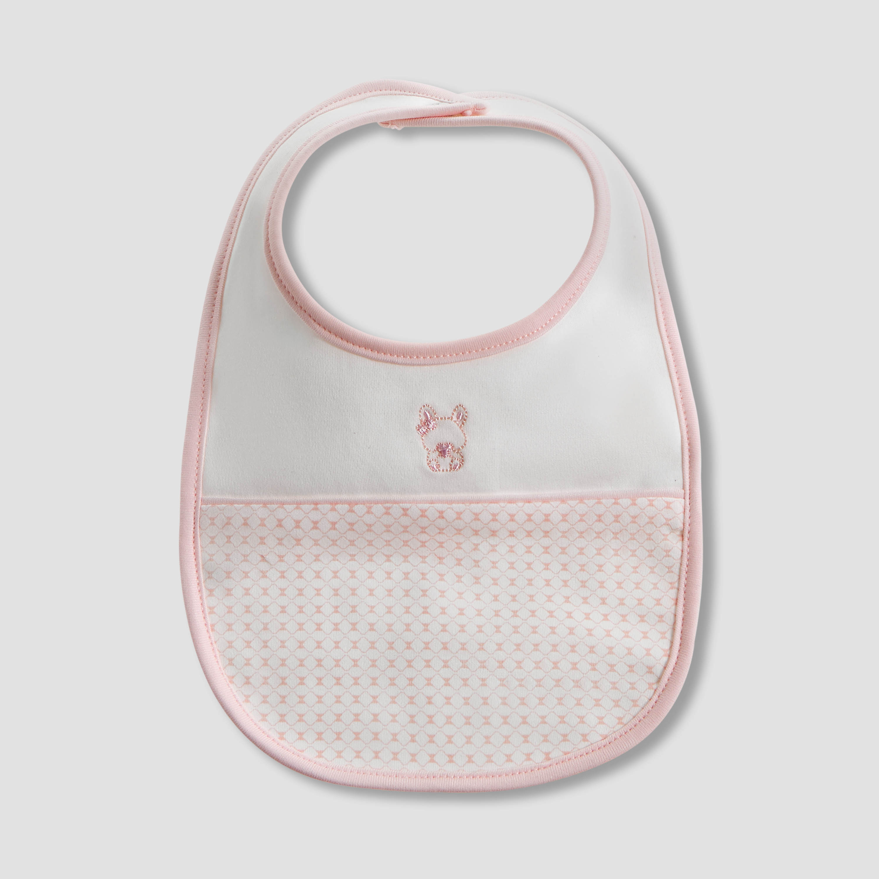 Giggles Embroidered Bib with Snap Button Closure-baby-feeding-bibs-image-1