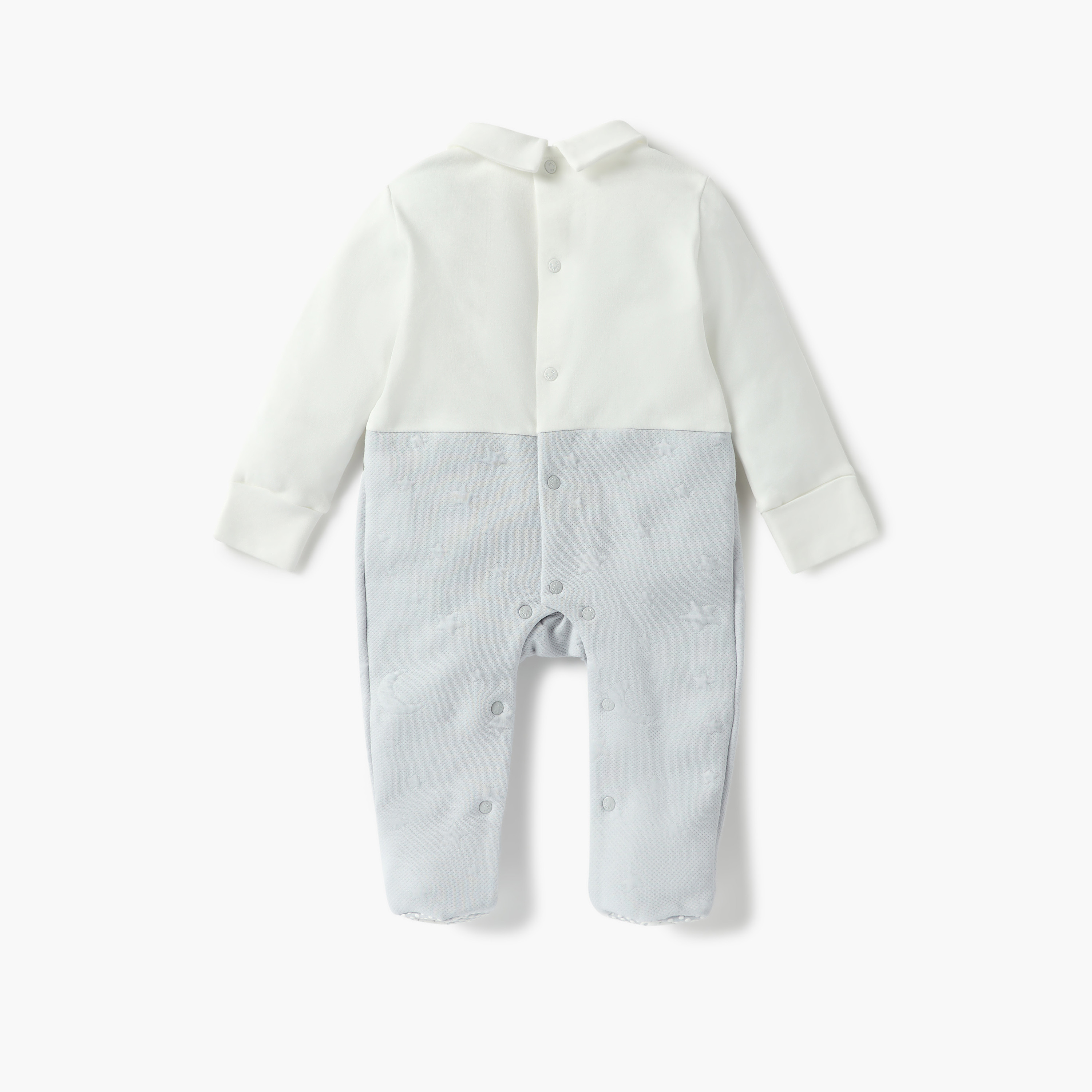 Giggles Bear Applique Closed Feet Sleepsuit with Long Sleeves-baby-boys-clothing-nightwear-sleepsuits-image-2