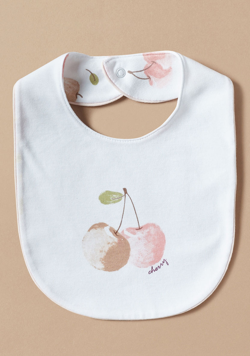 Juniors Cherry Print Bib with Snap Button Closure-Bibs and Burp Cloths-image-0